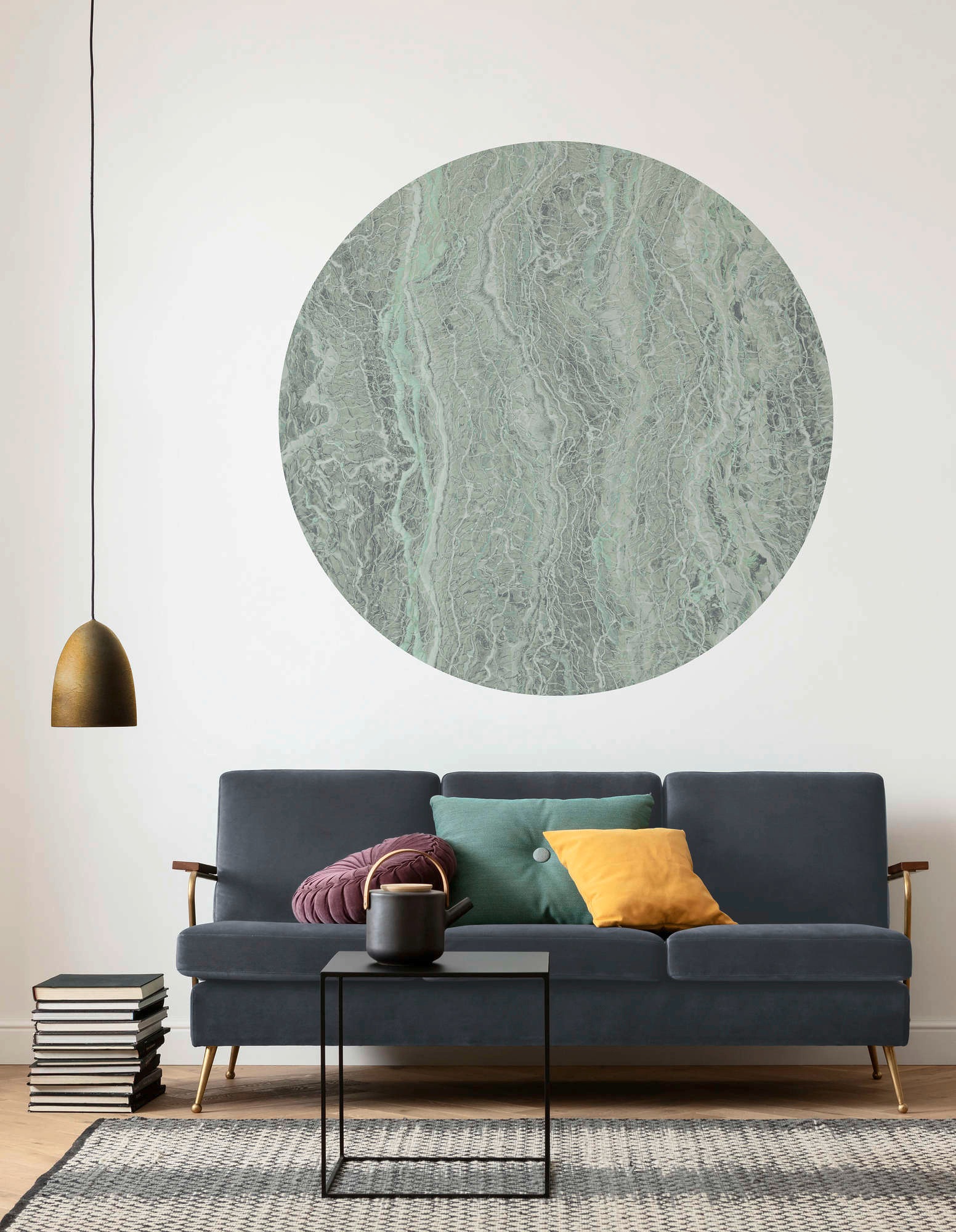 Komar Vliestapete »Vlies selbstklebend - Green Marble - Größe 125 x 125 cm«, bedruckt, Wohnzimmer, Schlafzimmer