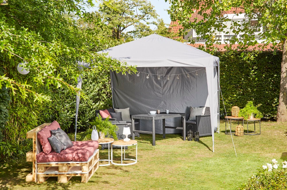 Siena Garden Gartenlounge-Set »Amea«, (4 tlg.), Kunststoff graphit, Sitzkissen aus Polyester in grau