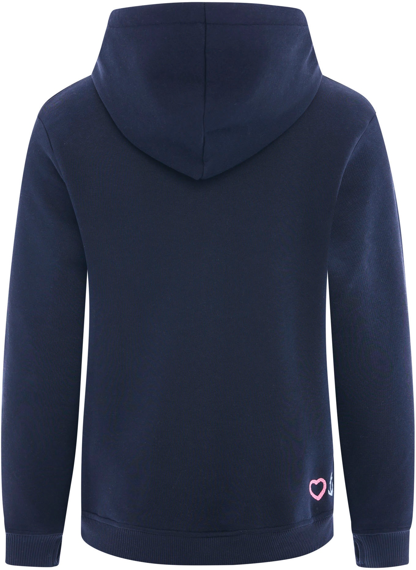 Zwillingsherz Sweatshirt, mit Schriftzug aus Pailetten und Ankermotiv