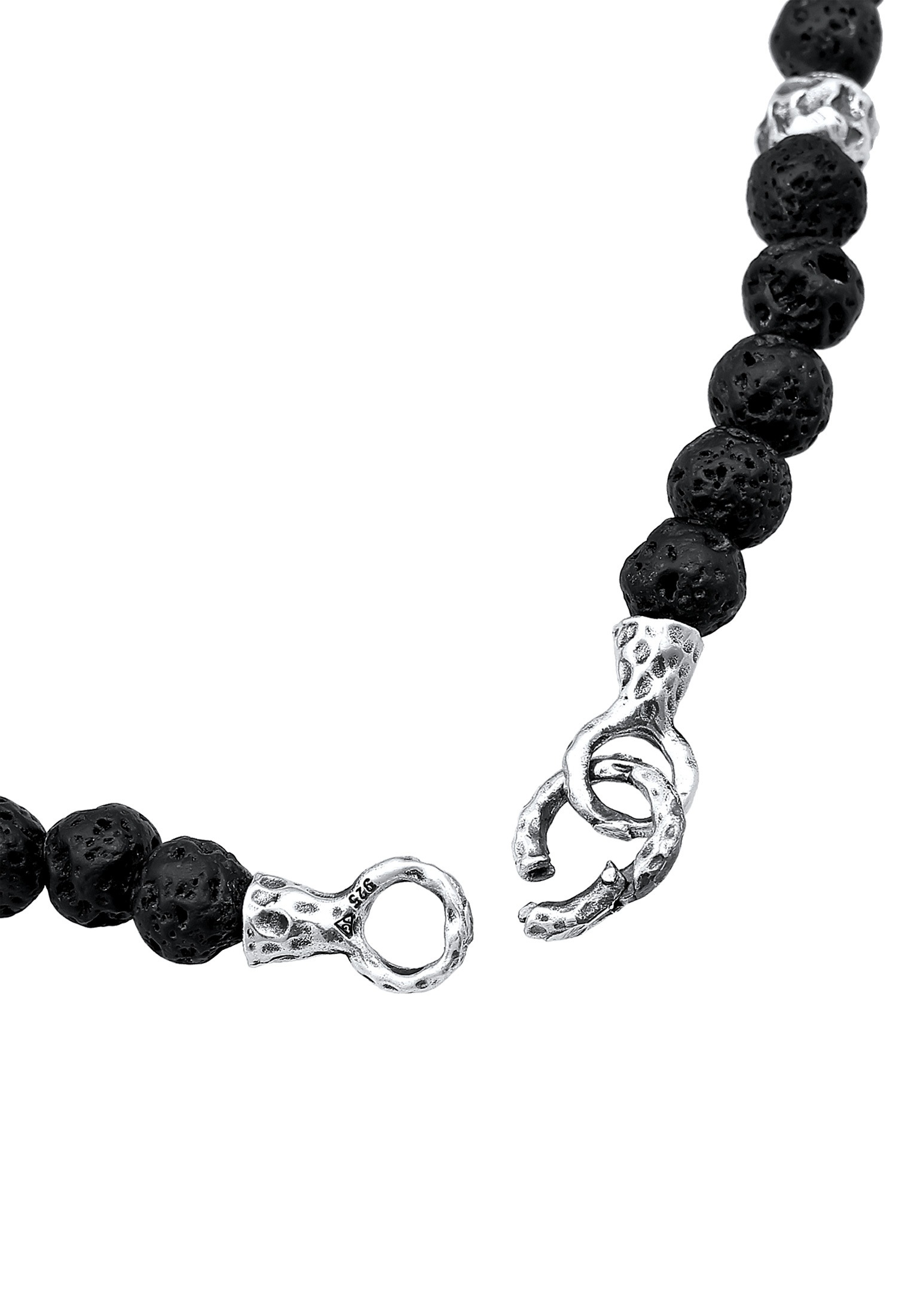 HAZE & GLORY Silberkette »Halskette Steinkette Lava Organic Design 925 Silber«