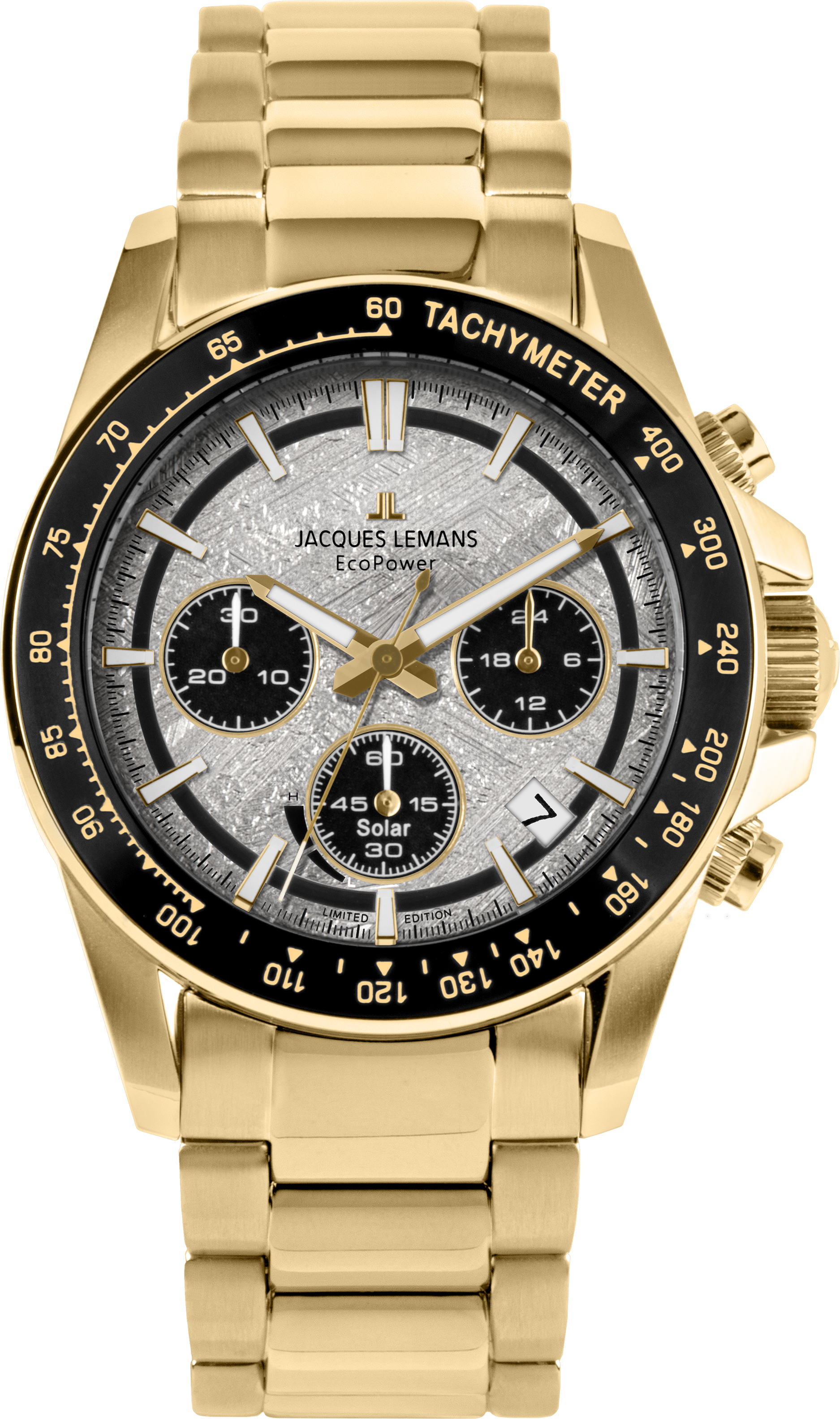 Jacques Lemans Chronograph »Eco Power Limited Edition« Armbanduhr, Solar, Herrenuhr, Edelstahlarmband