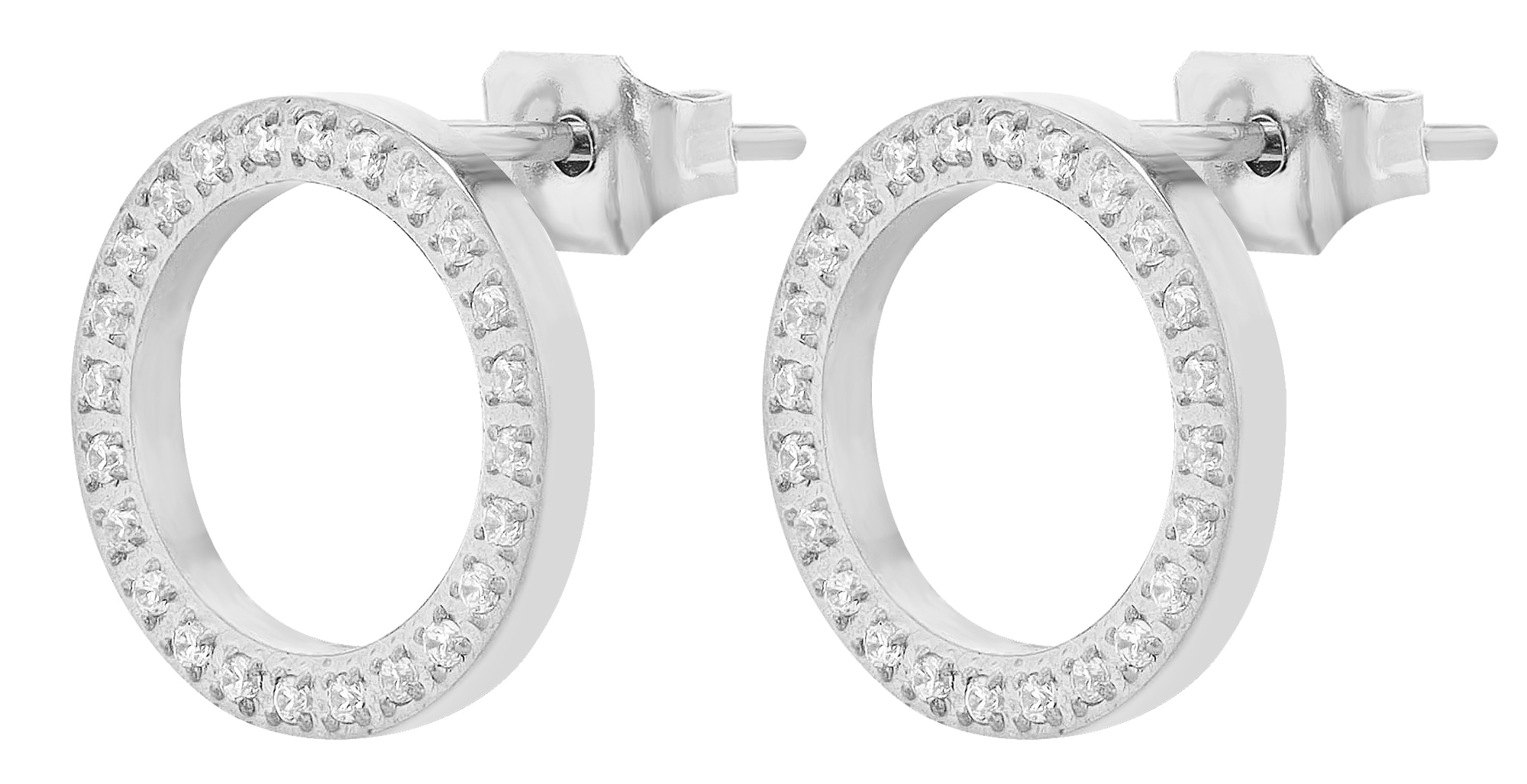 Adelia´s Paar Ohrstecker »Damen Ohrringe ¿ Ohrstecker aus Edelstahl mit Strass Steinchen«