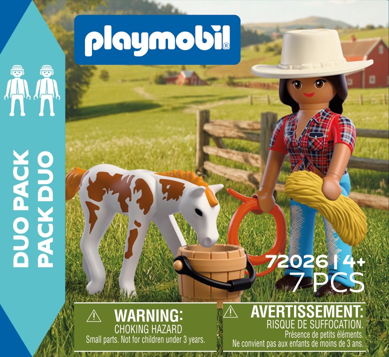 Playmobil® Konstruktions-Spielset »DuoPack Reiterin mit Fohlen (72026), I Love Horses«