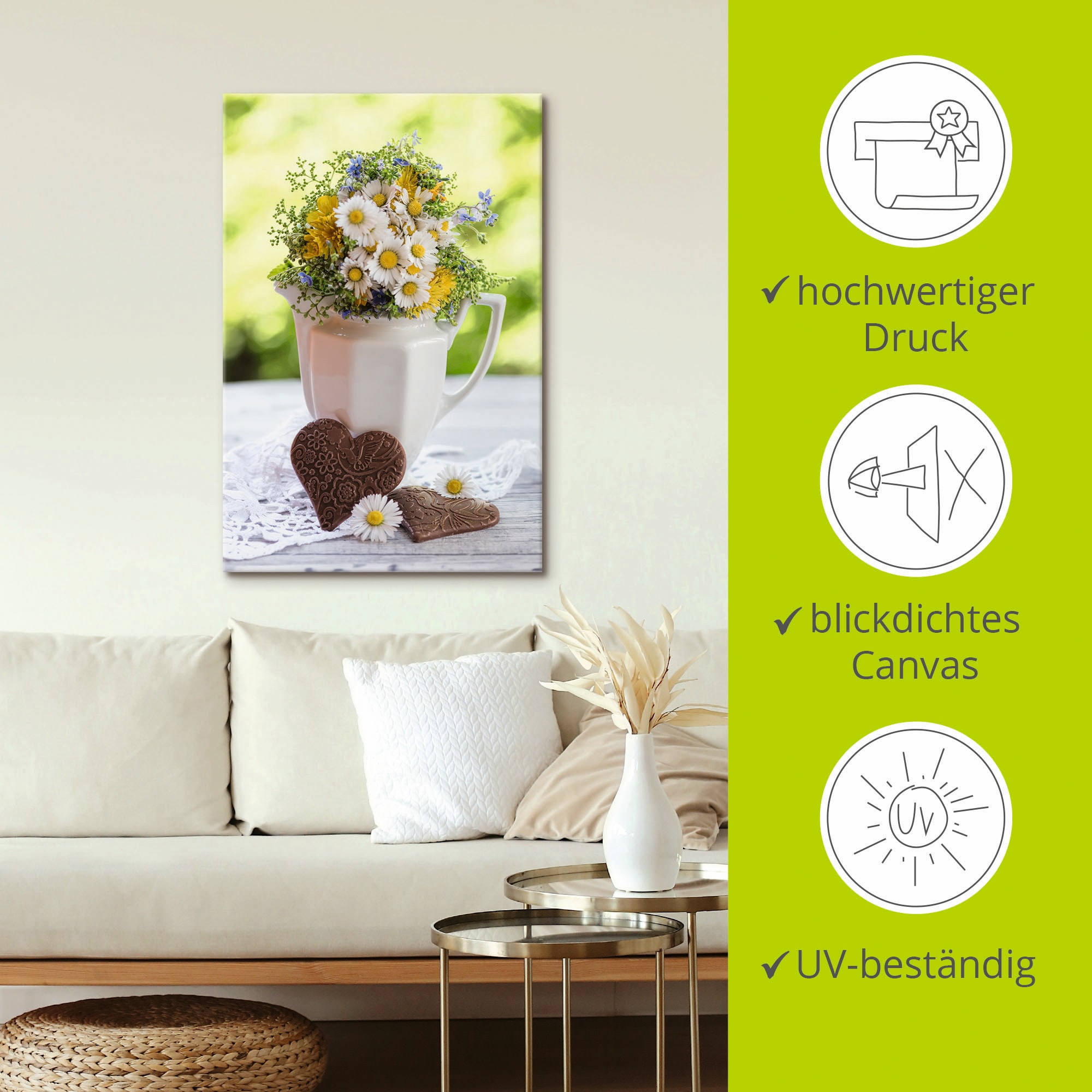 Artland Wandbild »Aus Liebe zum Frühling« Vasen & Töpfe 1 Stk. tlg. auf Holzrahmen gespannt