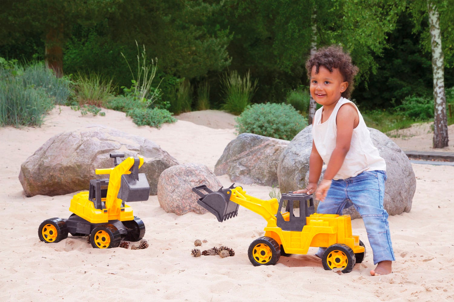 Lena® Spielzeug-Aufsitzbagger »Giga Trucks« Made in Europe