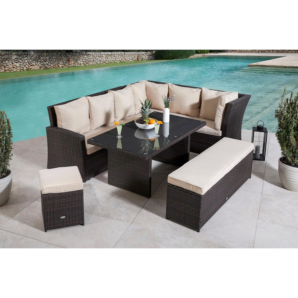 MERXX Gartenlounge-Set »Barcelona«, (5 tlg.)