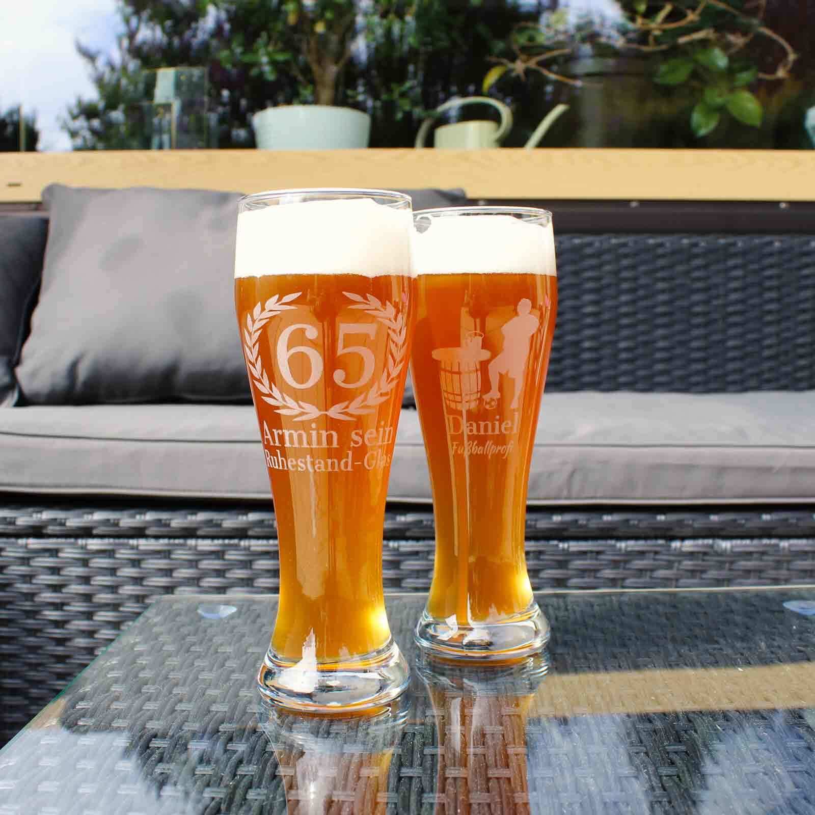 LUXENTU Bierglas »Weizenbierglas mit Gravur 50. Jubiläum 0,5 l transparent«