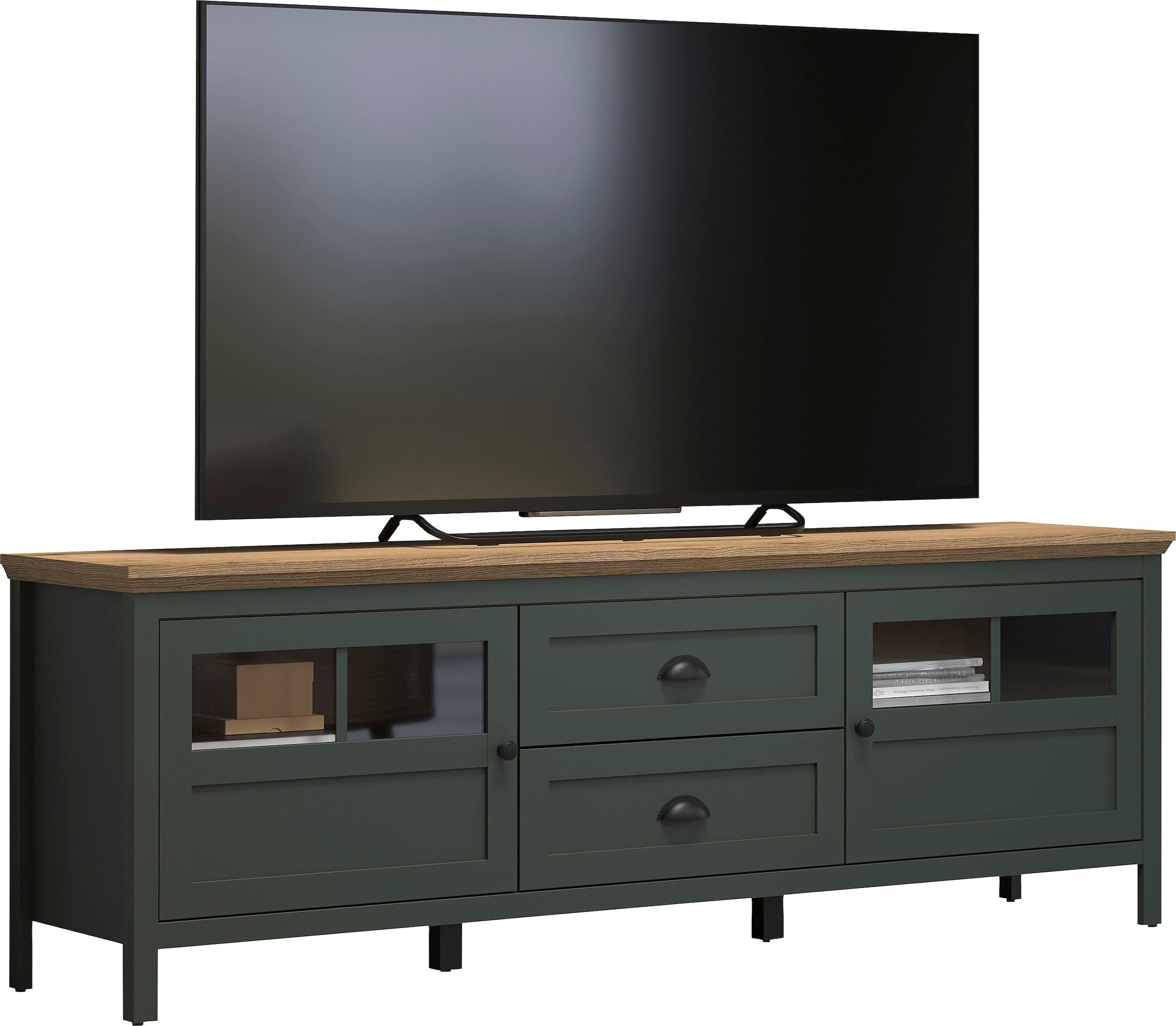 Home affaire TV-Board »Vienna« 1 Stk. tlg. Lowboard mit Beleuchtung und Vollauszug-Schublade - B/T/H 184/45/64 cm