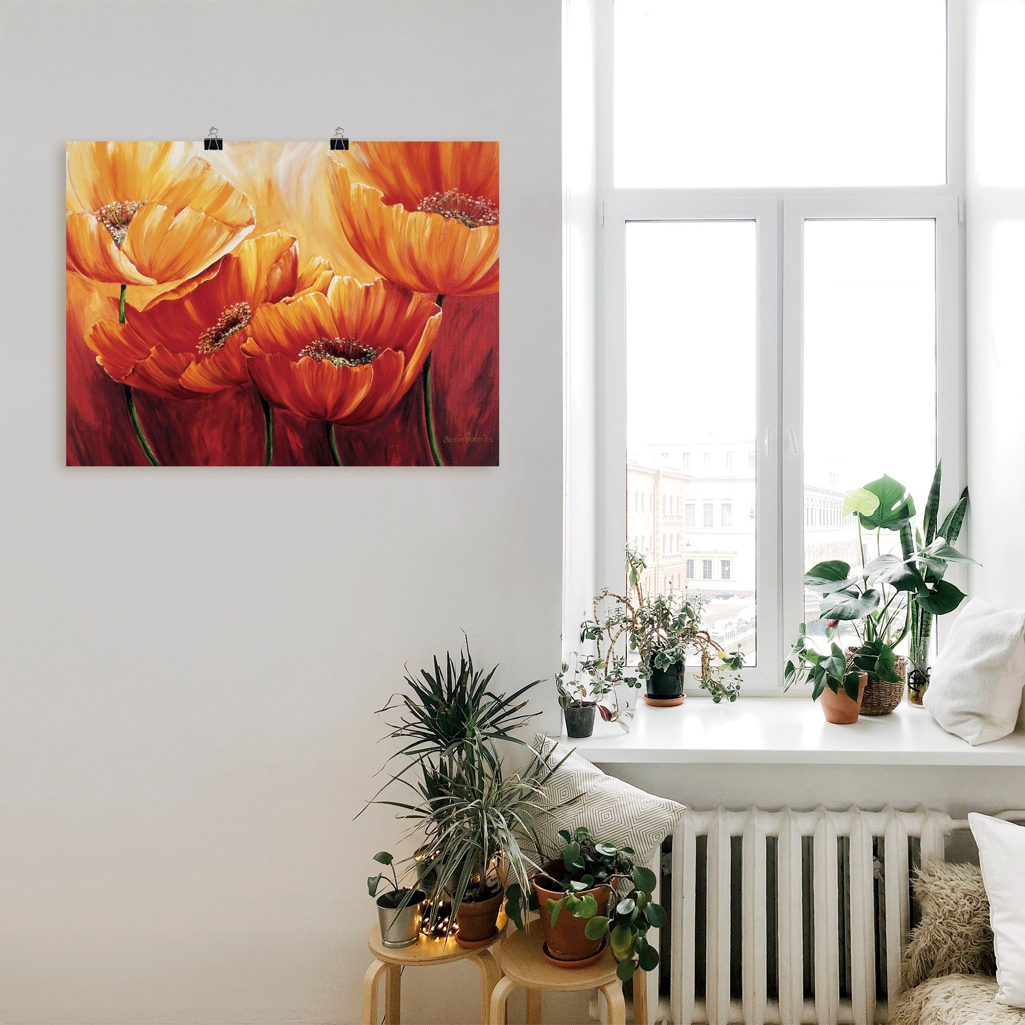 Artland Wandbild »Vier Mohnblumen« Blumen 1 Stk. tlg. als Leinwandbild, Poster in verschied. Größen