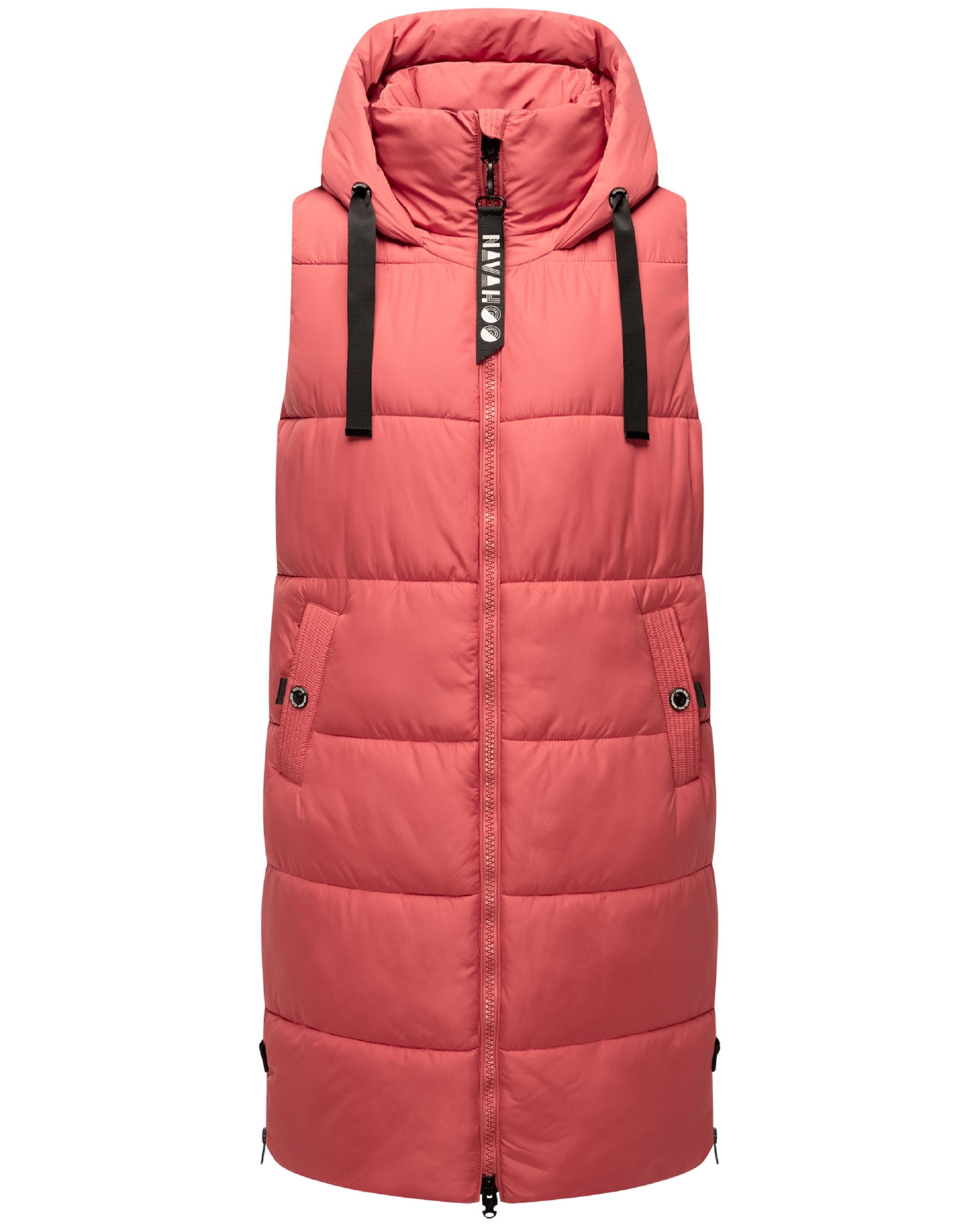 Navahoo Steppweste »Steppweste Schnuffelchen«, (1 tlg.), warme Damen Outdoor-Weste lang mit Kapuze