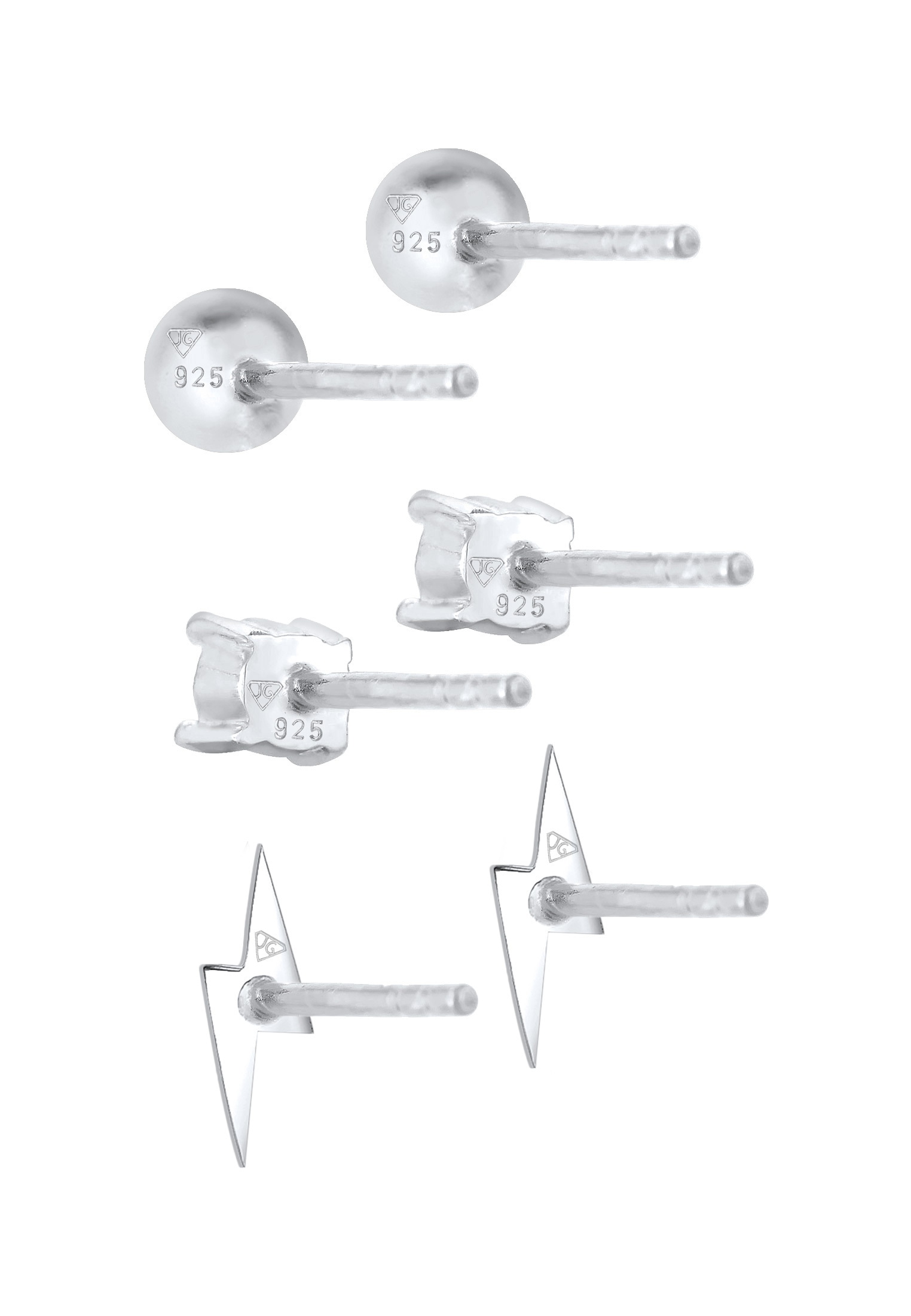 Elli Ohrstecker-Set »Ohrringe Stecker Kugel Blitz 3er Set 925 Silber, mit Kristallen von Swarovski®«