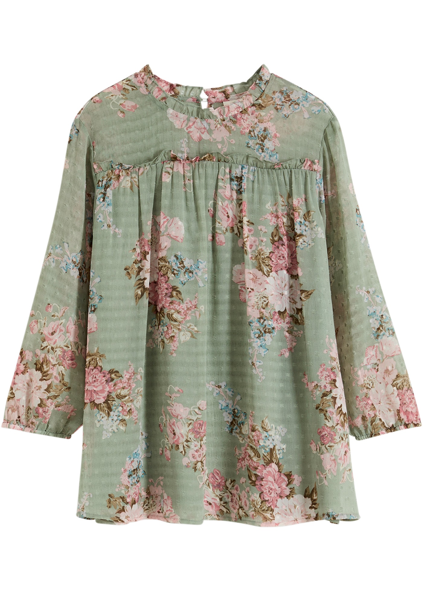 bonprix Tunika eleganter Stil, ausgestellte Passform, mit 3/4-Ärmeln