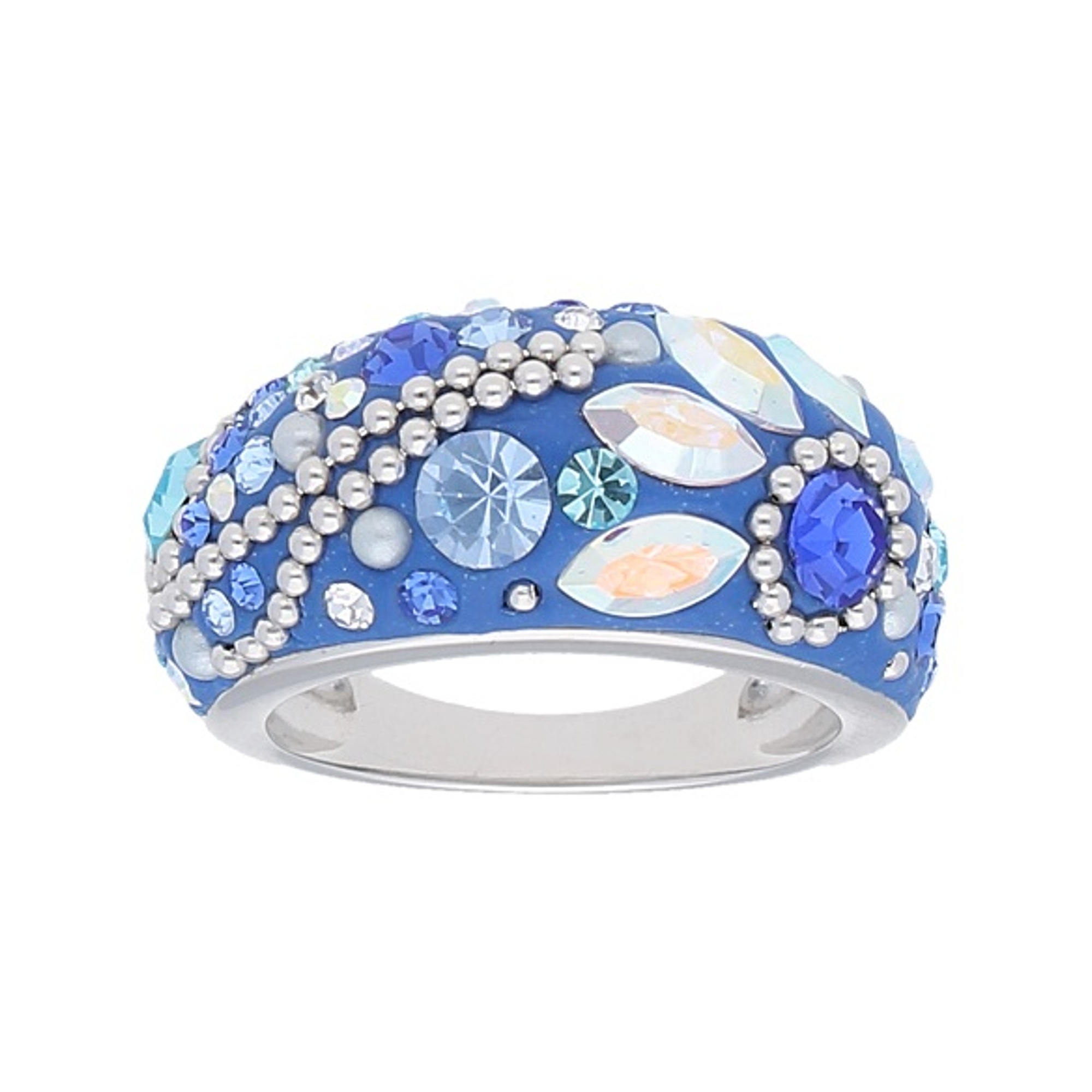 Smart Jewel Silberring »Ring bombiert, mit Kristallsteinen, glanz, Silber  925« online bei OTTO