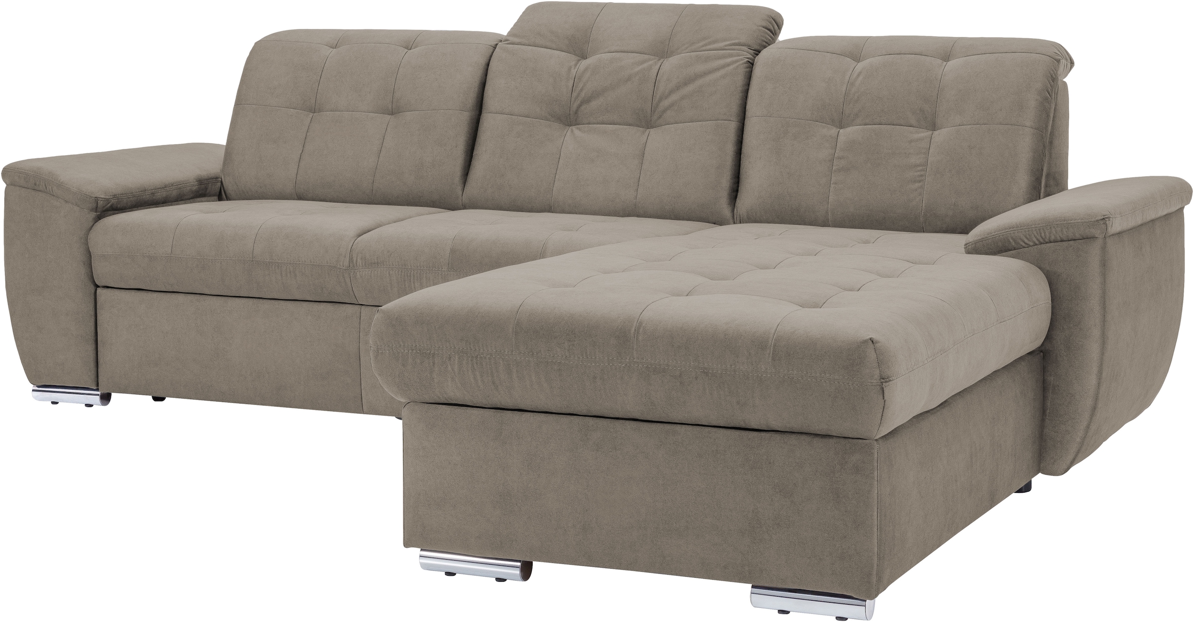 exxpo - sofa fashion Ecksofa »Derby Inkl. Kopfteilverstellung, wahlw. Bett & Bettkasten, L-Form«, EXTRA an Komfort zum Relaxen, Entspannen und Wohlfühlen