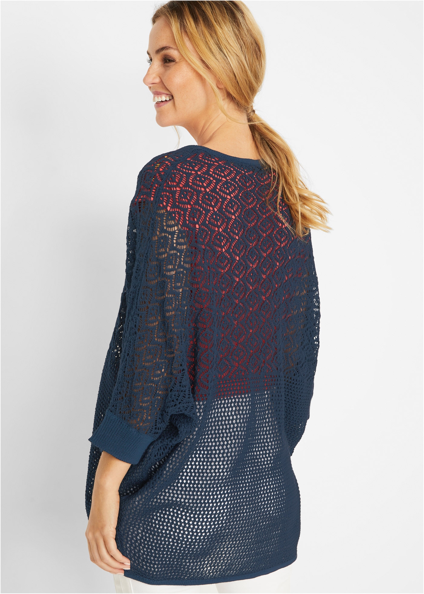 bonprix Longstrickjacke Longstrickjacke mit Lochmuster