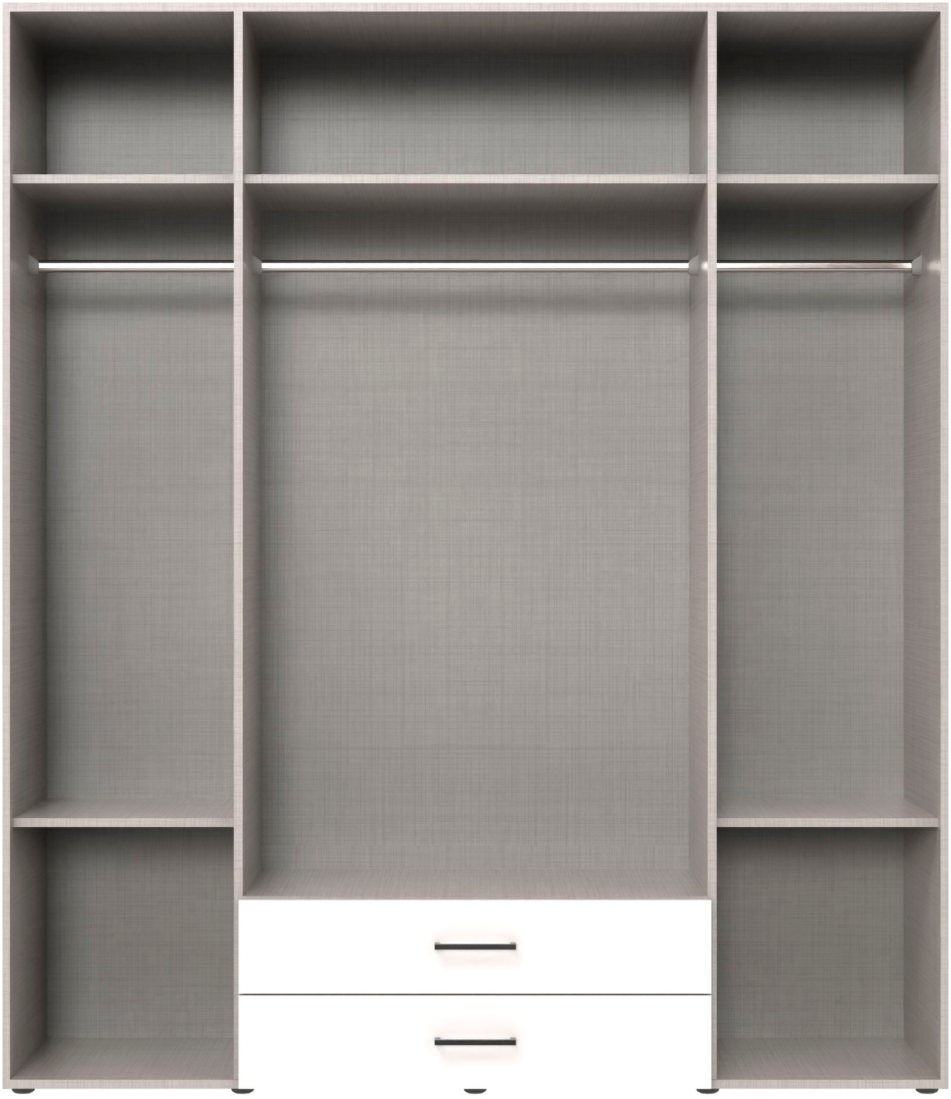 Wimex Kleiderschrank »Mugano, in vielen Breiten, 208 oder 236cm hoch, Made in Germany«, (mit langen oder kurzen Griffen aus Metall), wahlweise mit oder ohne Spiegel, mit Schubladen