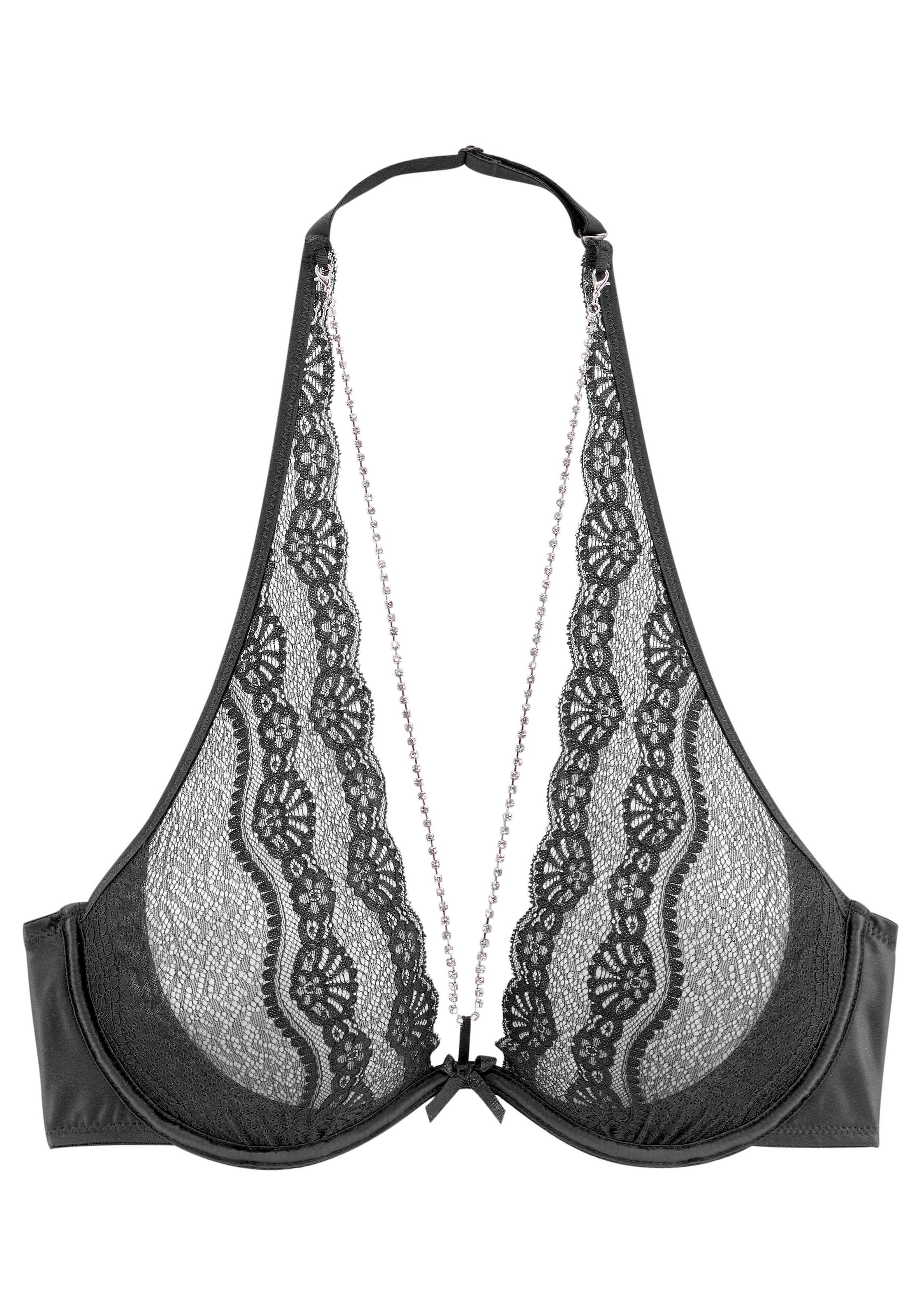 LASCANA Belle Affaire Neckholder-BH, mit abnehmbarer Strasskette, sexy Dessous, Reizwäsche