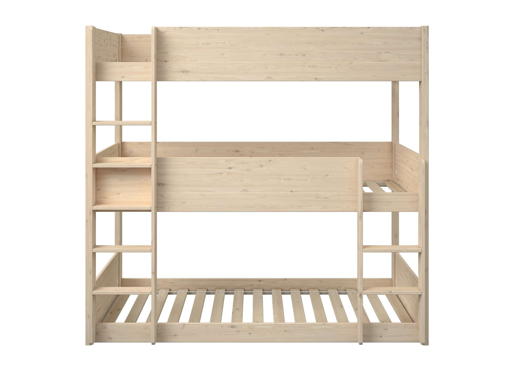 Lüttenhütt Etagenbett »TIPO BESTSELLER! Stockbett, Hochbett, Bodenbett, platzsparend« Leitern beidseitig montierbar,  mit 3 Schlafplätzen, FSC® zertifiziertes Massivholz (Kiefer)