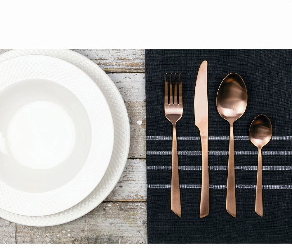 Villa d'Este Besteck-Set »Cut«, (Set, 24 tlg.), Essbesteck-Set, mattiert