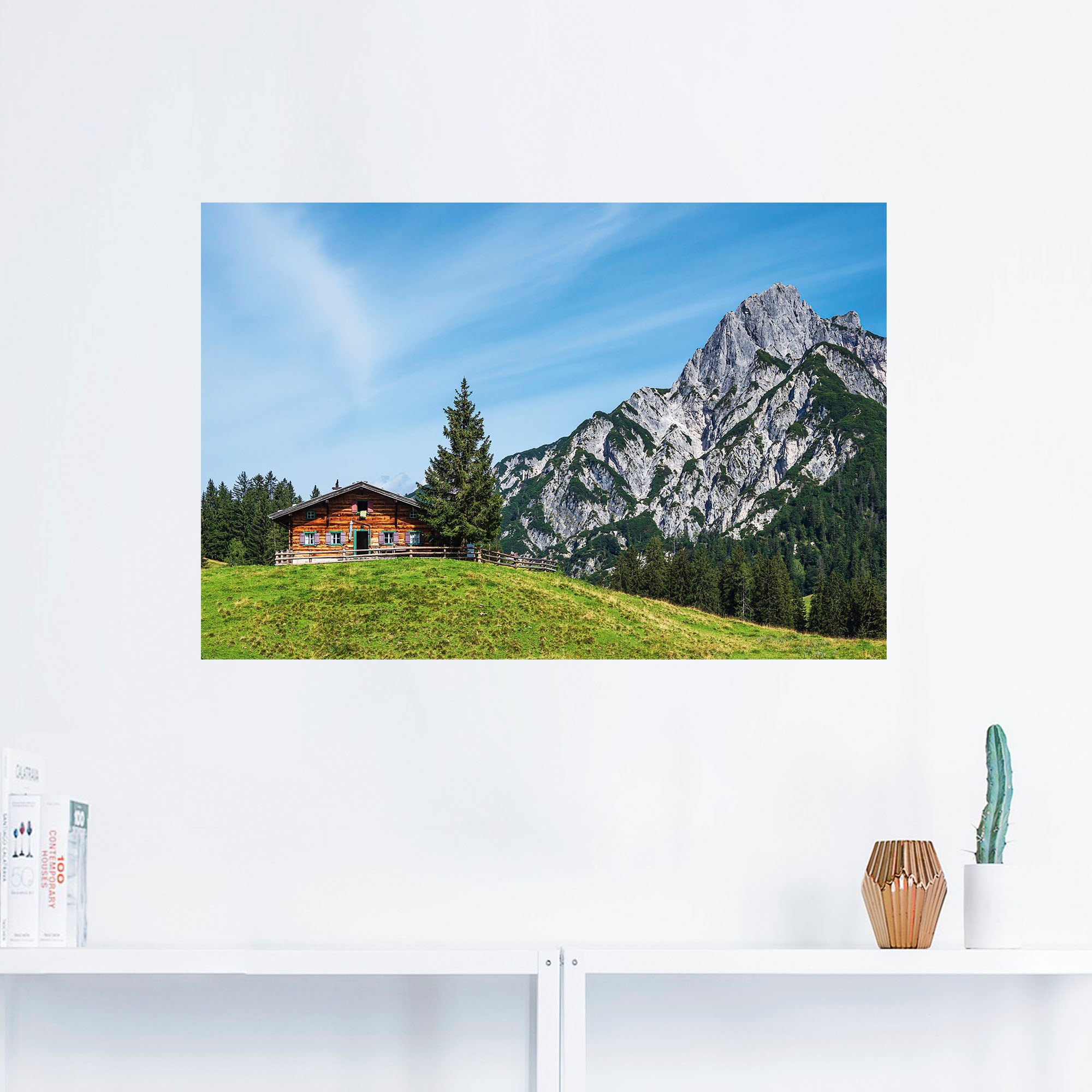 Artland Wandbild »Blick auf die Litzlalm in Österreich«, Berge & Alpenbilder, (1 St.), als Alubild, Leinwandbild, Wandaufkleber oder Poster in versch. Größen