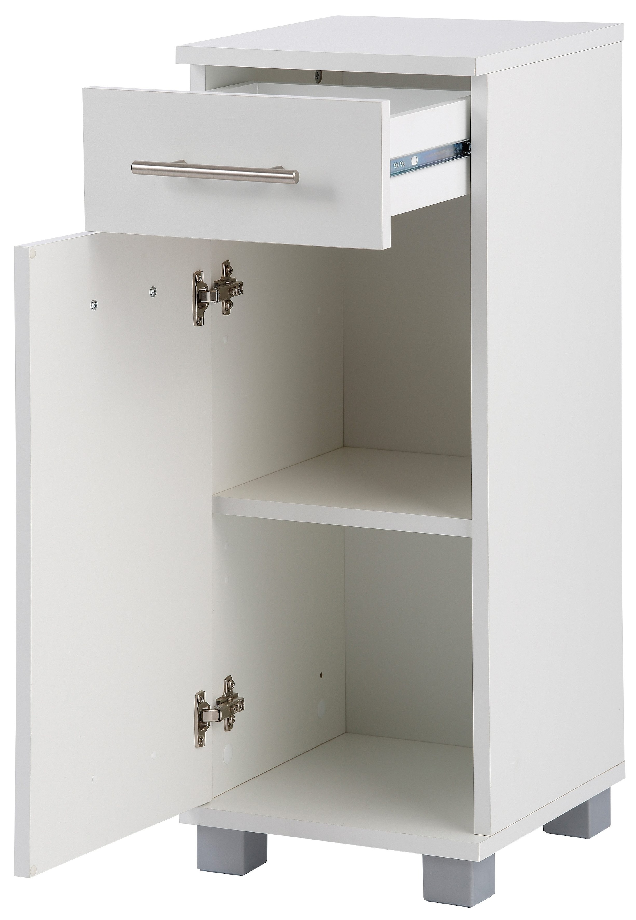 welltime Seitenschrank »Emmi, Breite 30 cm«, Wechselbarer Türanschlag, Metallbeschläge