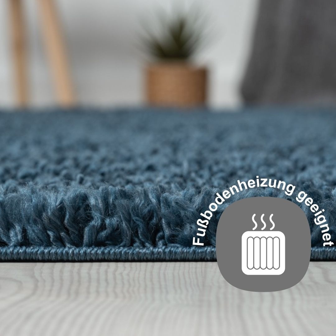 Myflair Möbel & Accessoires Hochflor-Teppich »My Shaggy«, rund, 37 mm Höhe, Shaggy, Uni Farben, leicht glänzend, Microfaser, extra flauschig