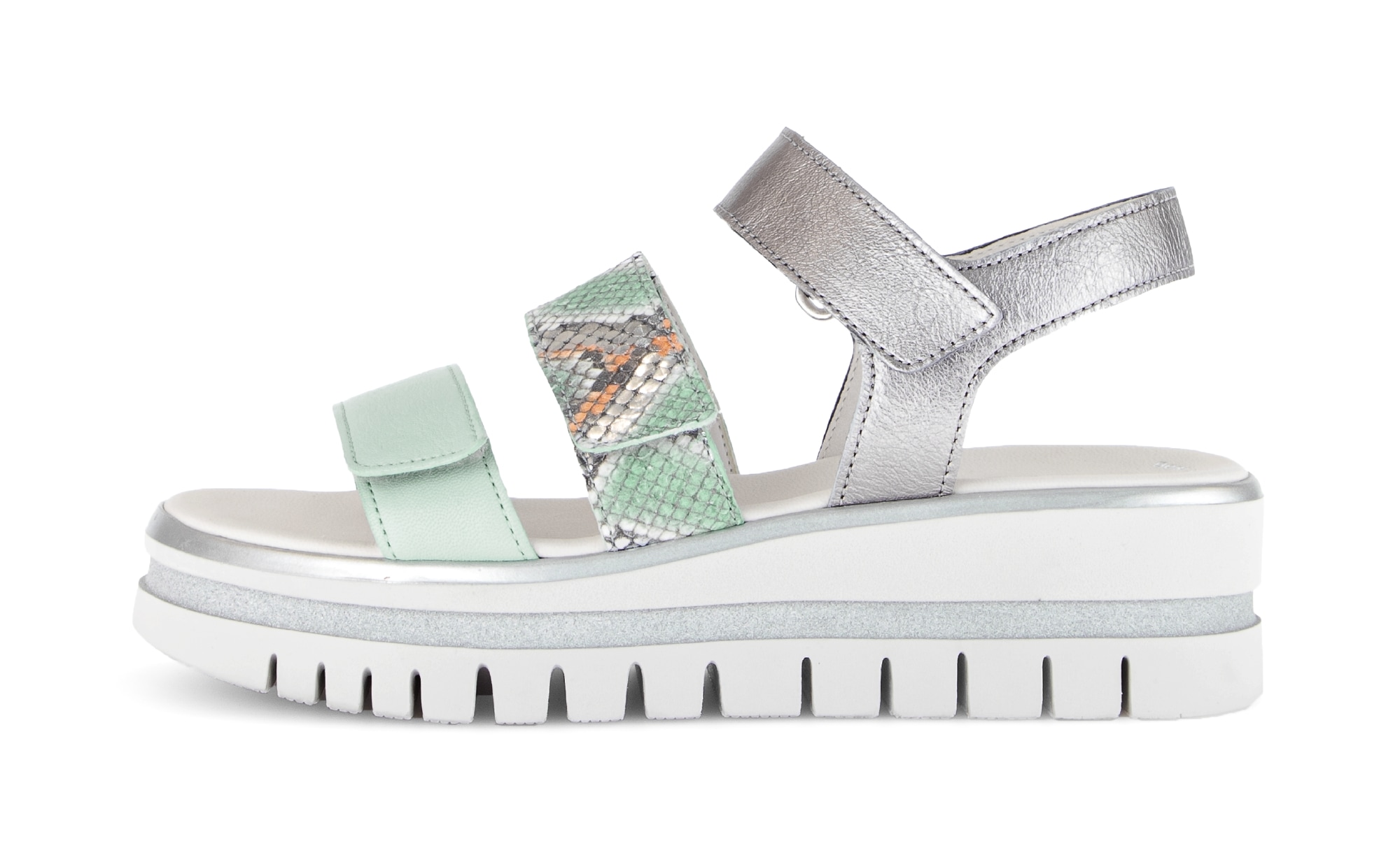 Gabor Keilsandalette  Plateau, Riemchensandale, Sommerschuh mit Kontrastbesatz