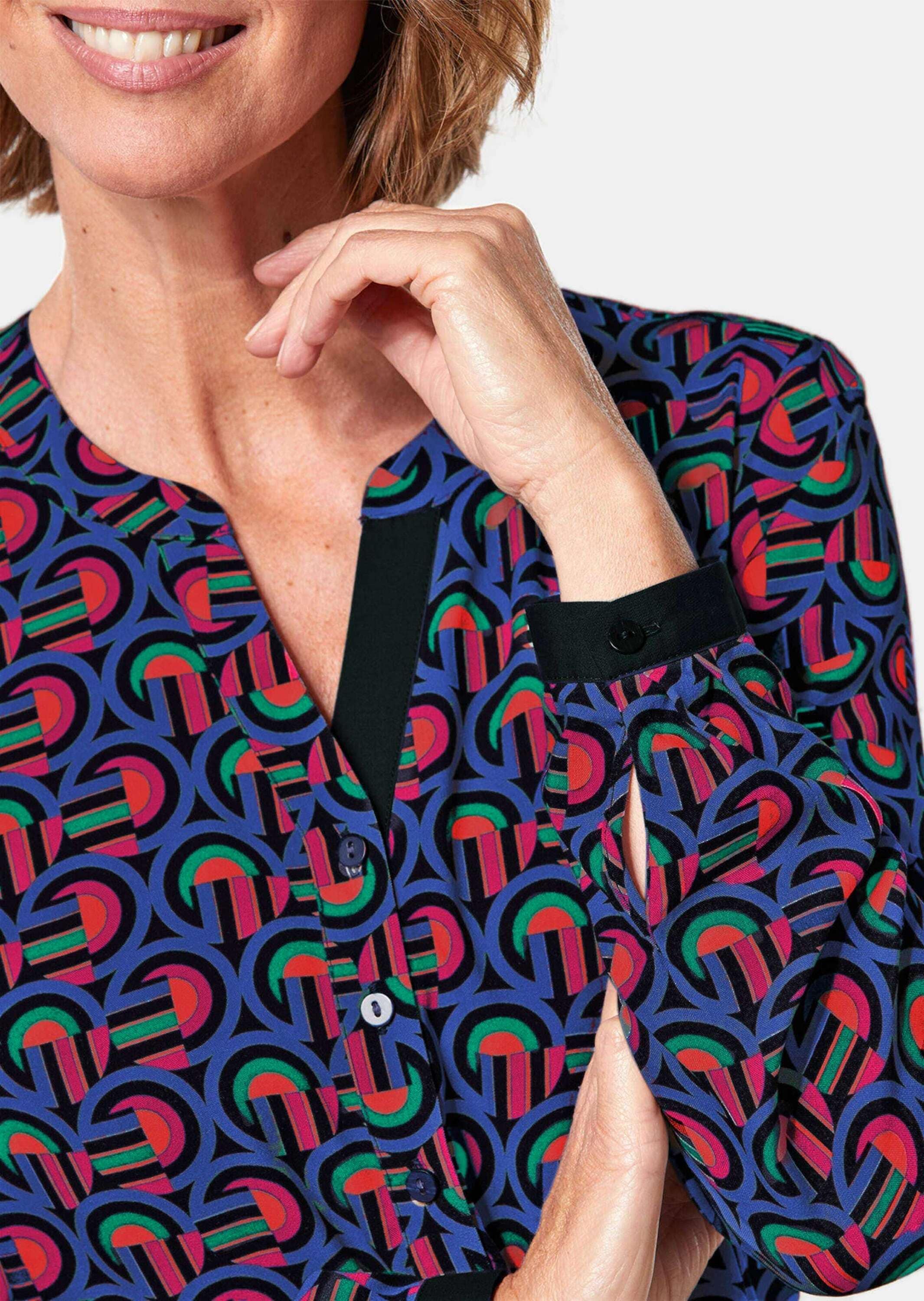 GOLDNER Schlupfbluse »Kurzgröße Moderne Druckbluse in legerer Form«