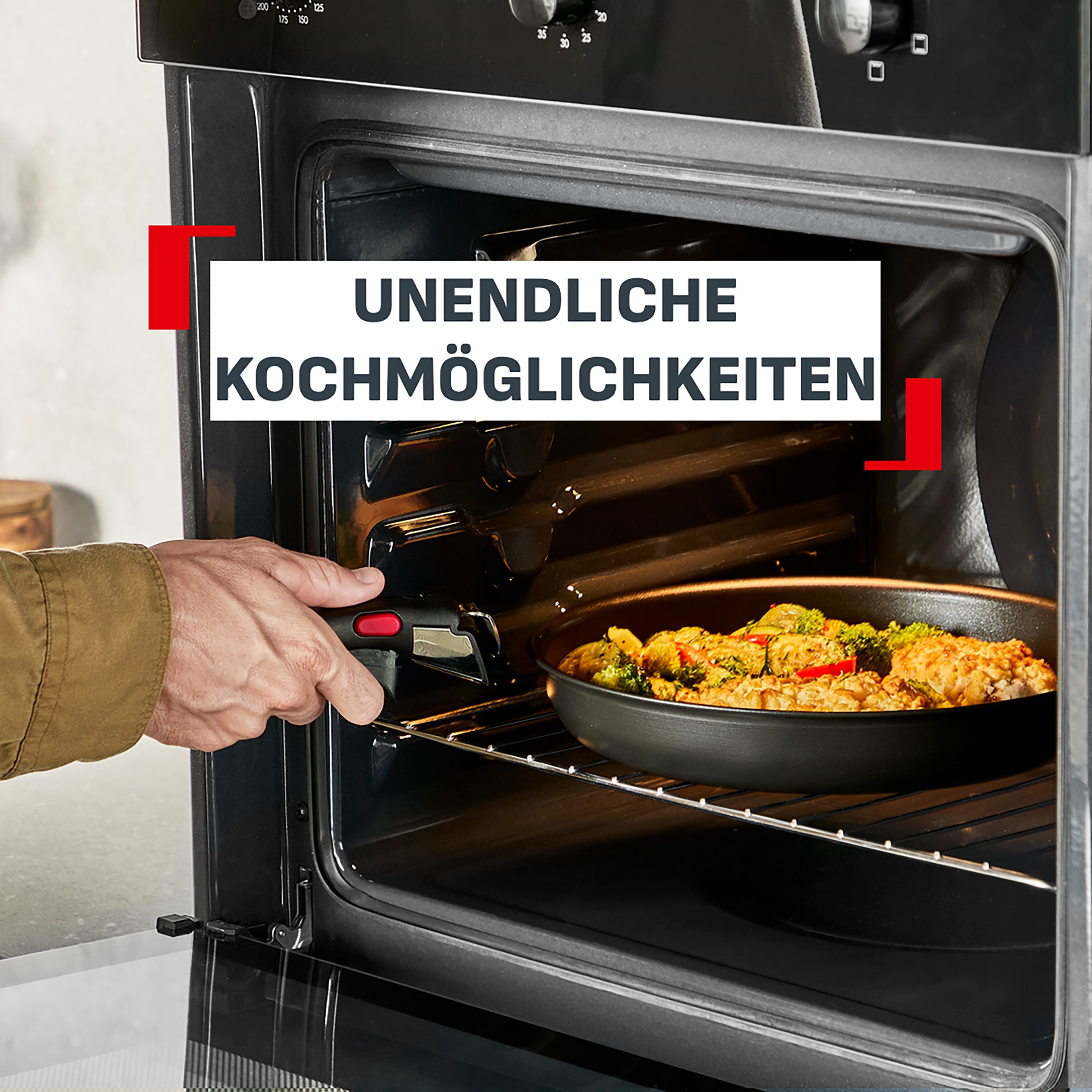 Tefal Pfannen-Set »Ingenio Excellence Fusion« Aluminium Set, 3 tlg. abnehmbarer Ingenio-Griff, Thermo-Signal, stapelbar, Induktion