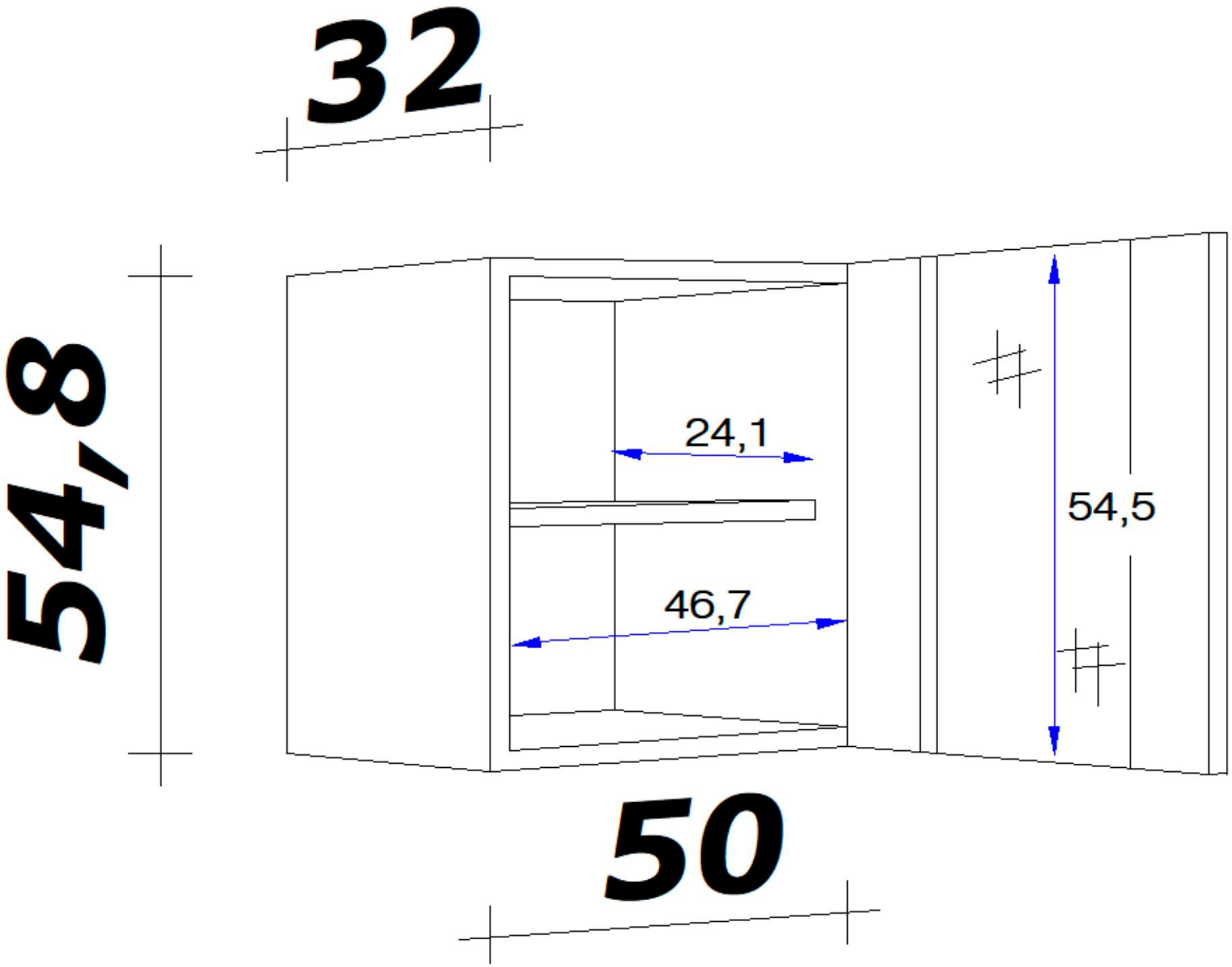 Flex-Well Glashängeschrank x 32 bei OTTO Stollenglastüren H (B T) 54,8 online mit x 50 »Wito«, x cm, x
