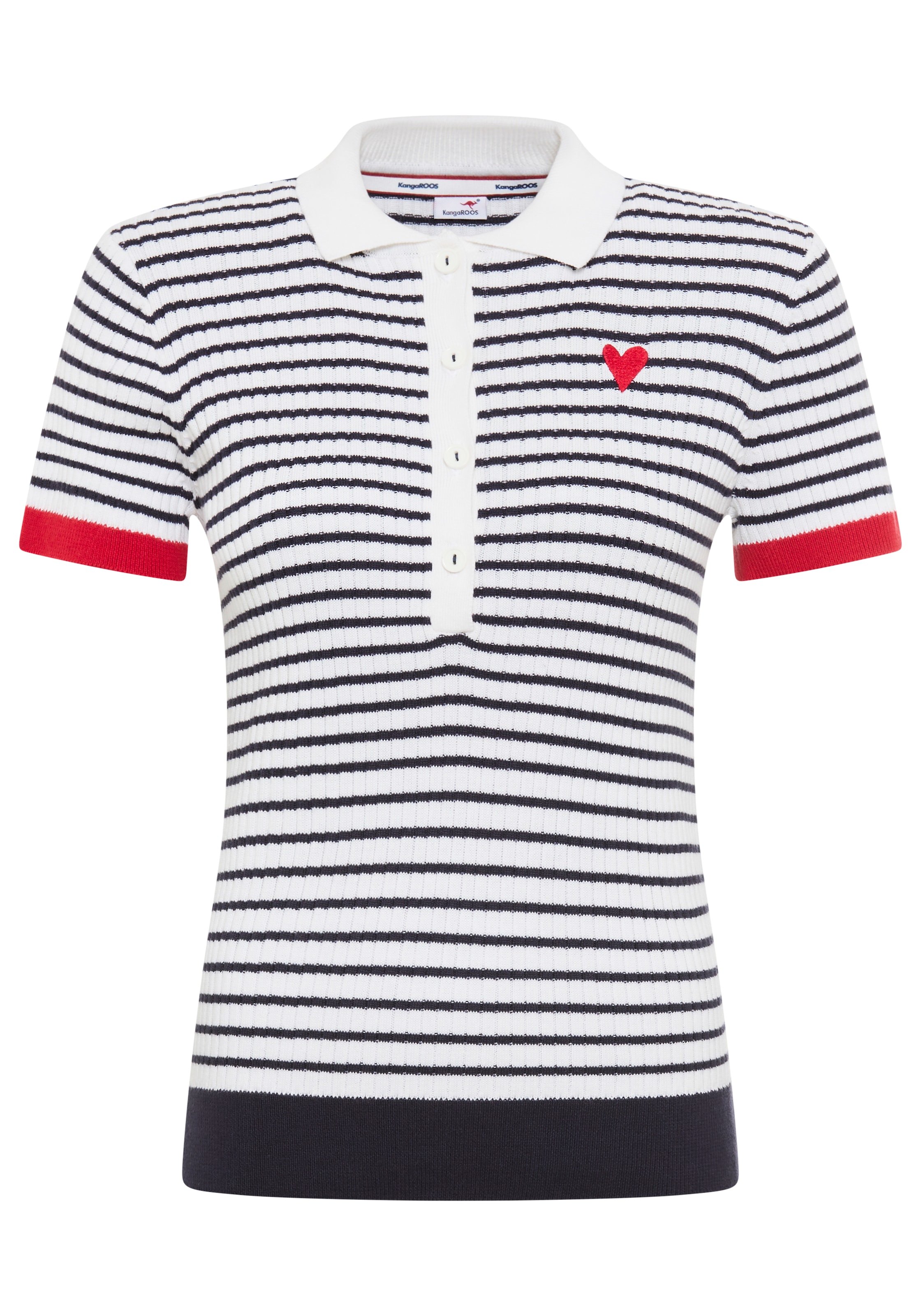 KangaROOS Polokragenpullover aus Baumwoll-Mix, Polokragen, schmale Basic-Passform