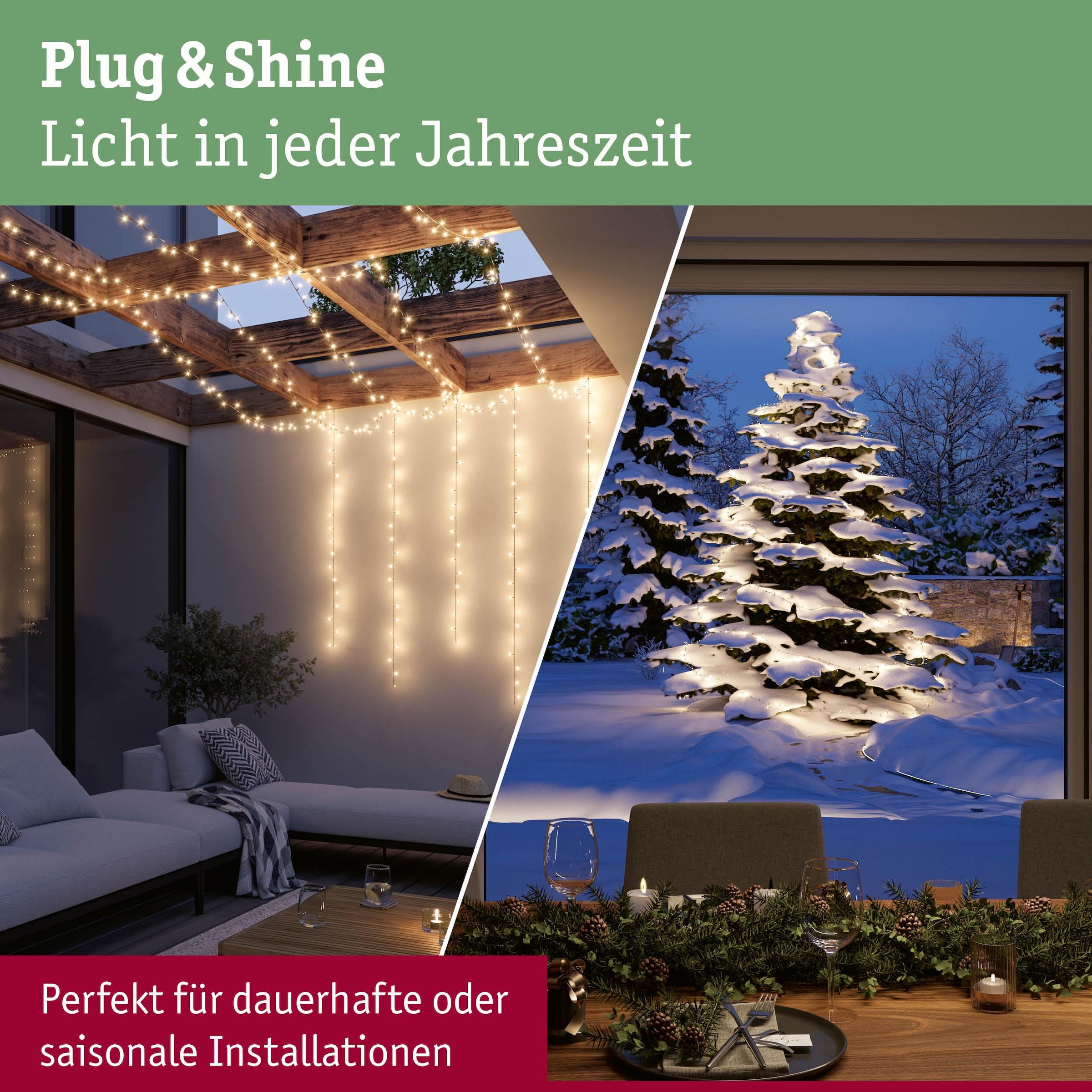 Paulmann LED-Lichterkette »Yuna IP44 Schwarz« 1 Stk.-flammig dimmbar