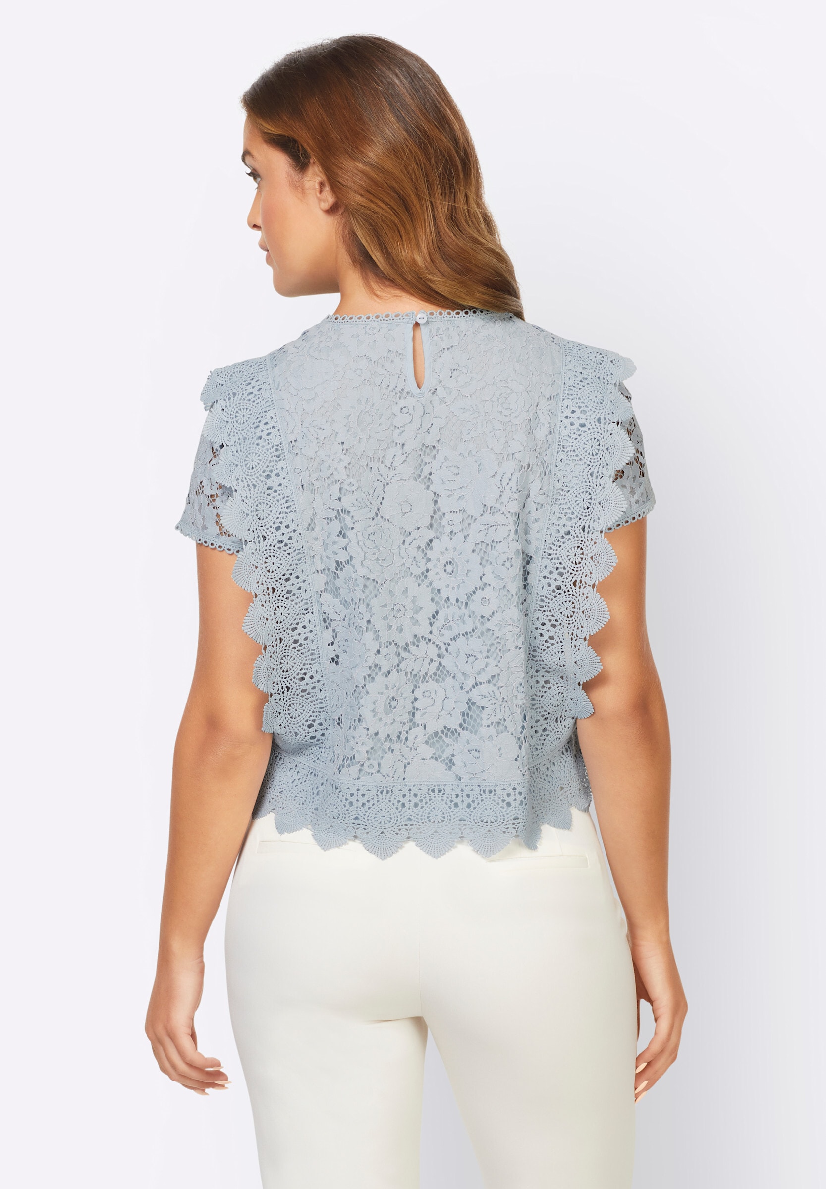 heine Rüschenbluse »Spitzen-Bluse Baumwollbluse aus unterlegter Spitze«