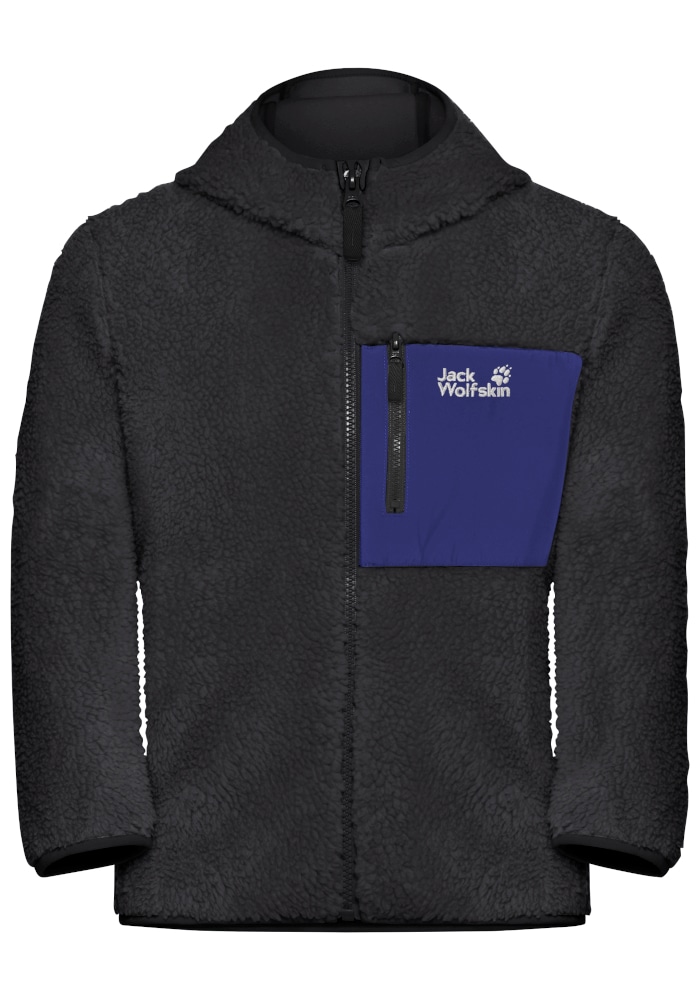 Jack Wolfskin Fleecejacke »ICE CURL HOOD JACKET K« mit Kapuze für Kinder, mit Kapuze, atmungsaktiv, schnell trocknend, kuschelig