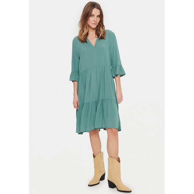 Saint Tropez Sommerkleid »EdaSZ Dress«, mit Volant und 3/4 Ärmel online bei  OTTO