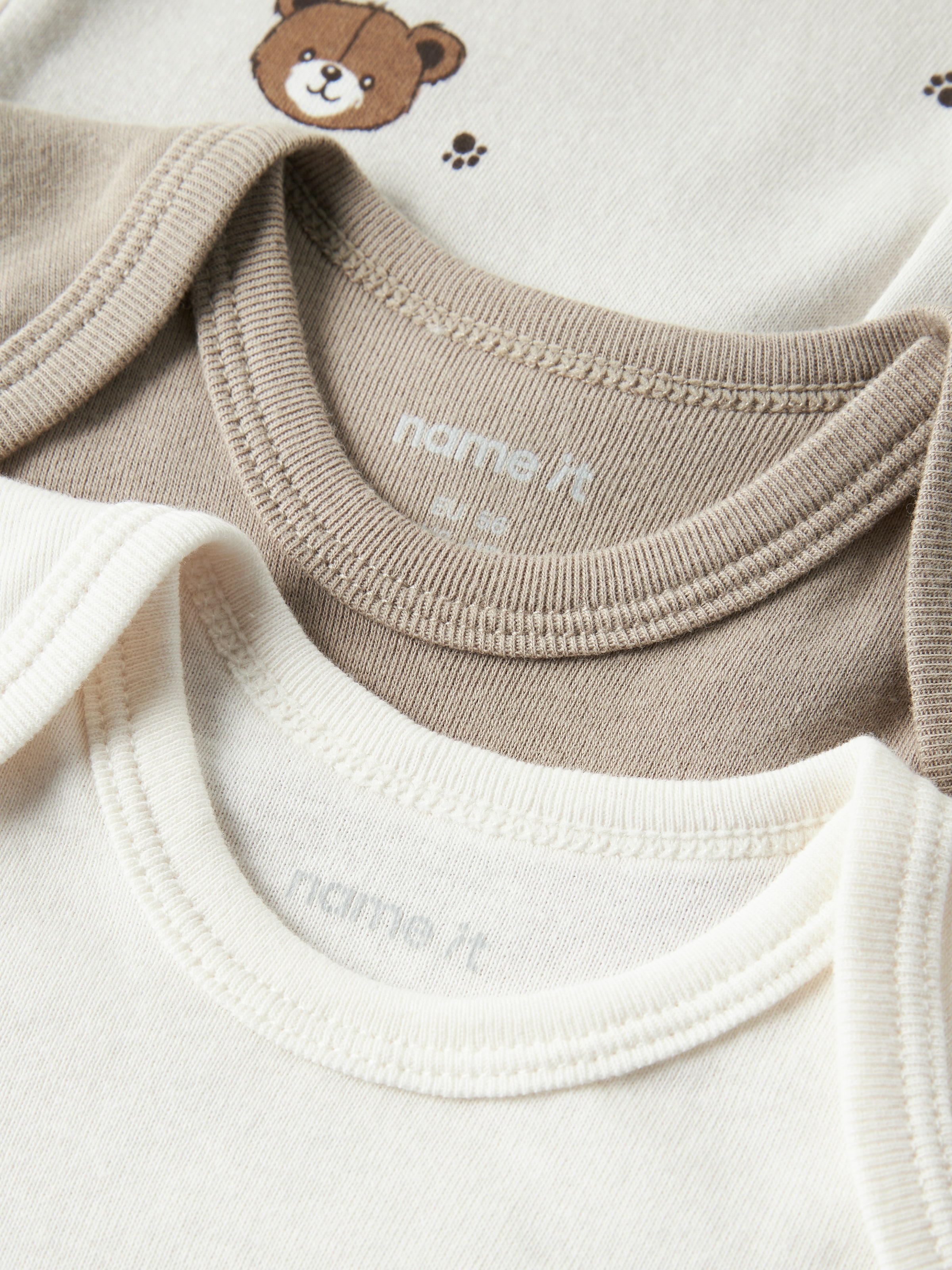 Name It Kurzarmbody »NBNBODY 3P SS PUMICE BEAR NOOS« Packung, 3 tlg.