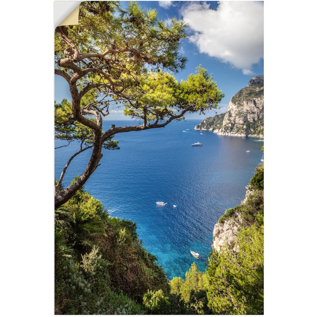 Artland Wandbild »Punta de Masullo, Insel Capri, Italien«, Meer Bilder, (1 St.)