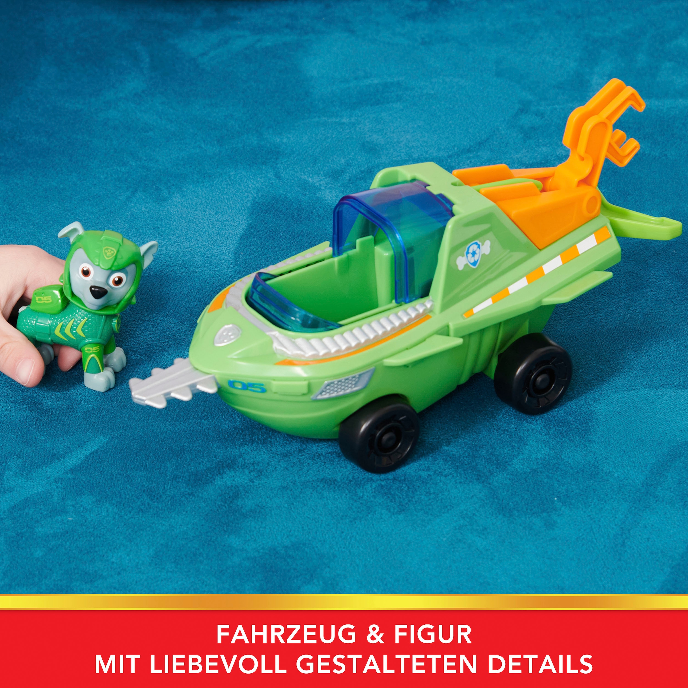 Spin Master Spielzeug-Auto »Paw Patrol - Aqua Pups - Basic Themed Vehicles Solid Rocky«, mit Funktionen