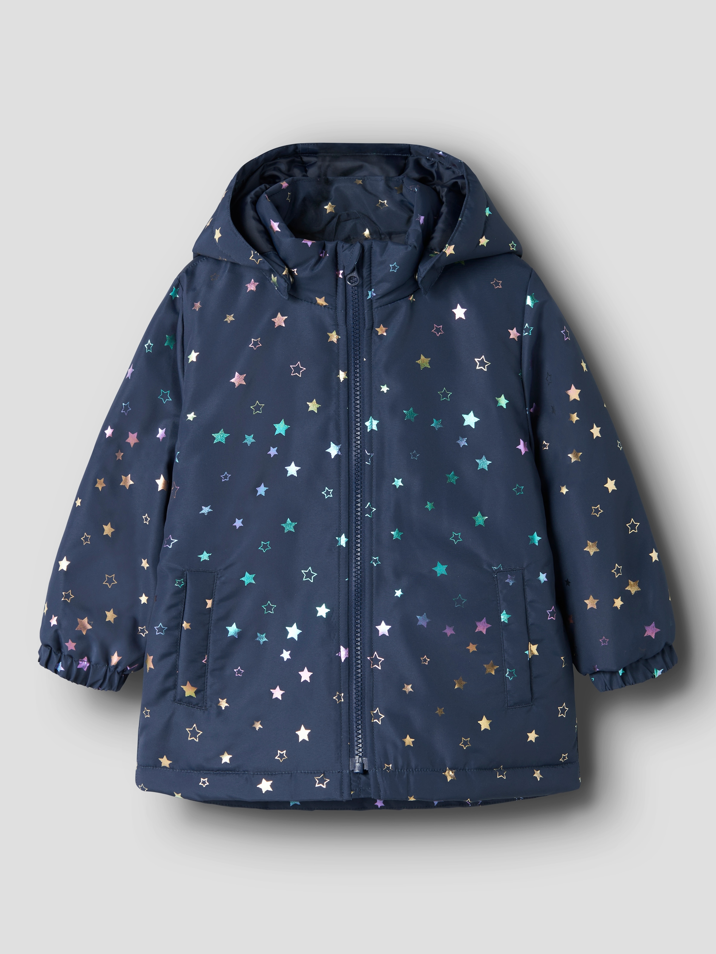 Name It Outdoorjacke »NMFMAXI JACKET PA FOIL AOP NOOS« mit Kapuze Kunstfaser, wasserabweisend und mit abnehmbarer Kapuze