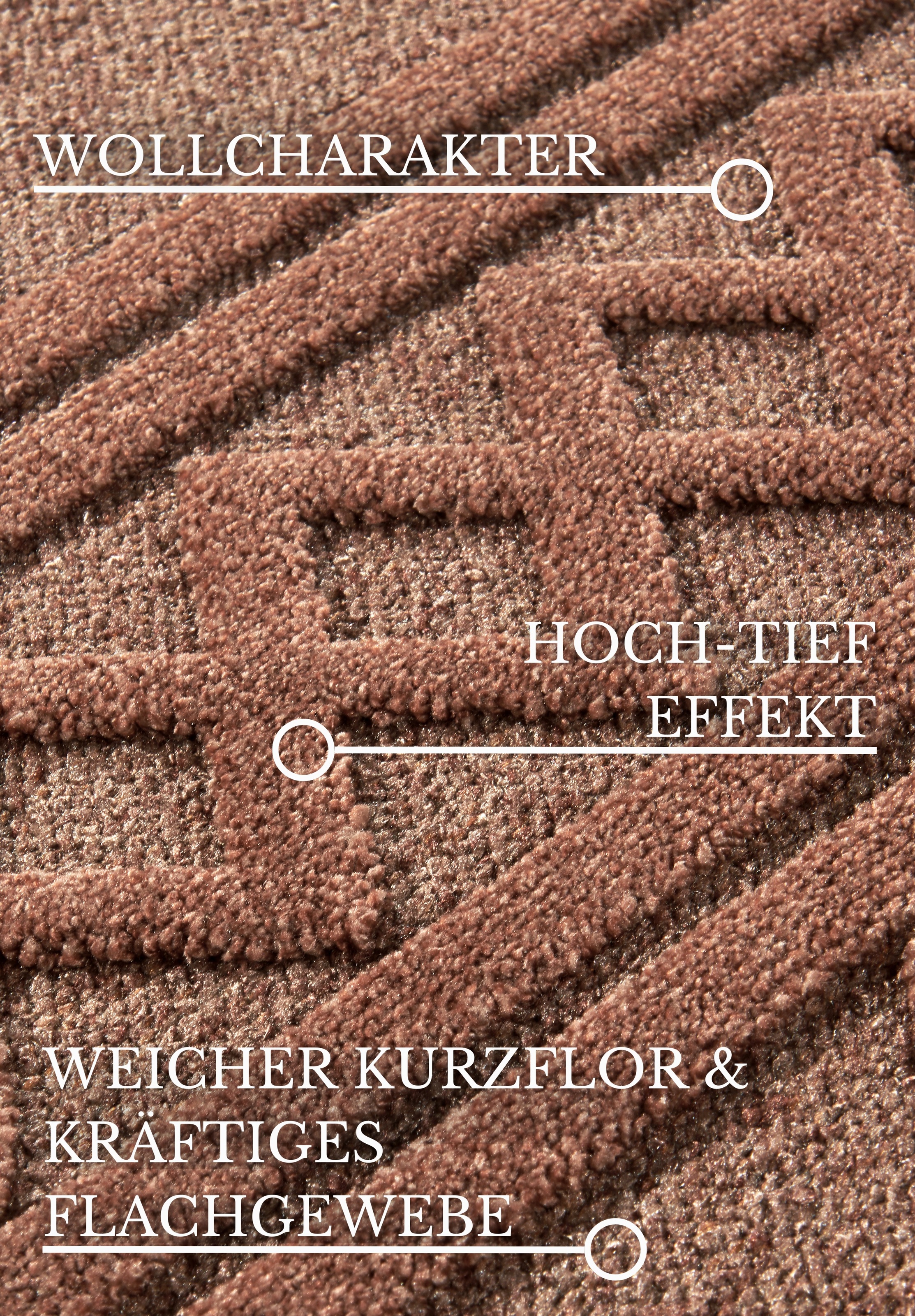 Villeroy & Boch Teppich »Catherine«, rechteckig, 5,5 mm Höhe, Wohnzimmer, Schlafzimmer, Modern, Hoch-Tief Effekt, Flur