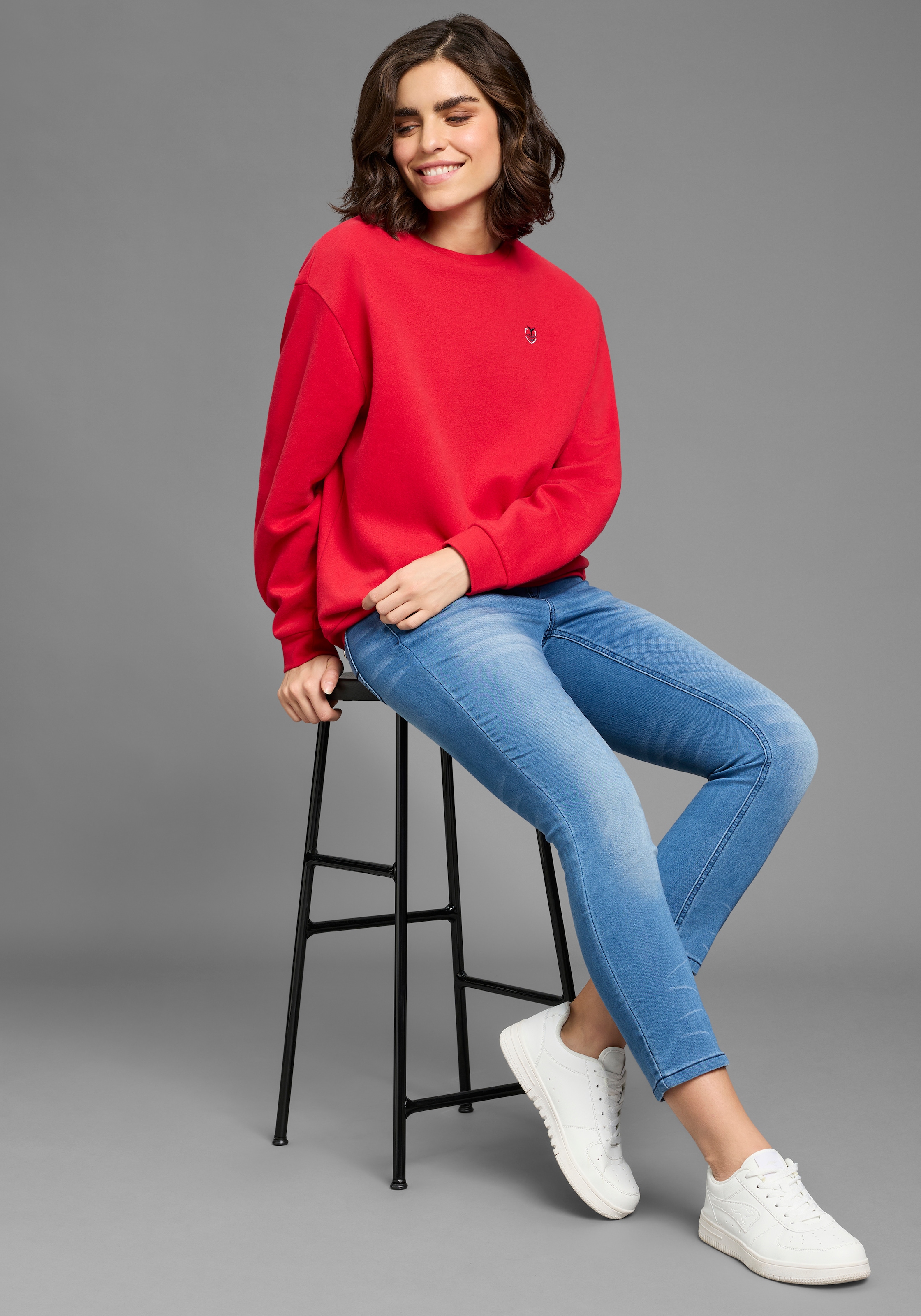 KangaROOS Jogg Pants »7/8 JOGG-DENIM« weites Bein,  mit Used-Waschung,  hohe Leibhöhe,  7/8-Länge