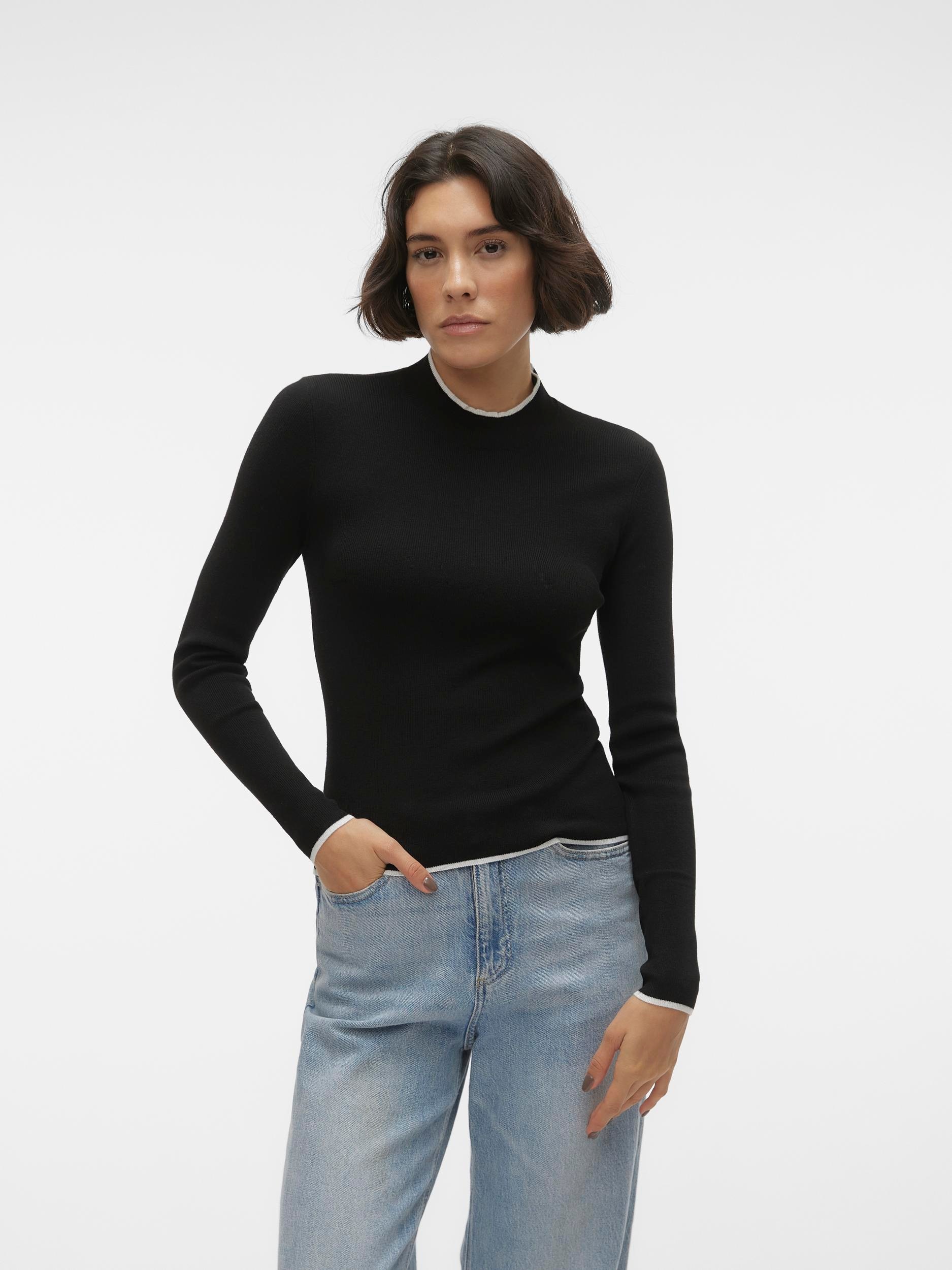 Vero Moda Rundhalspullover »VMFLOUNCY LS HIGHNECK PULLOVER GA«
