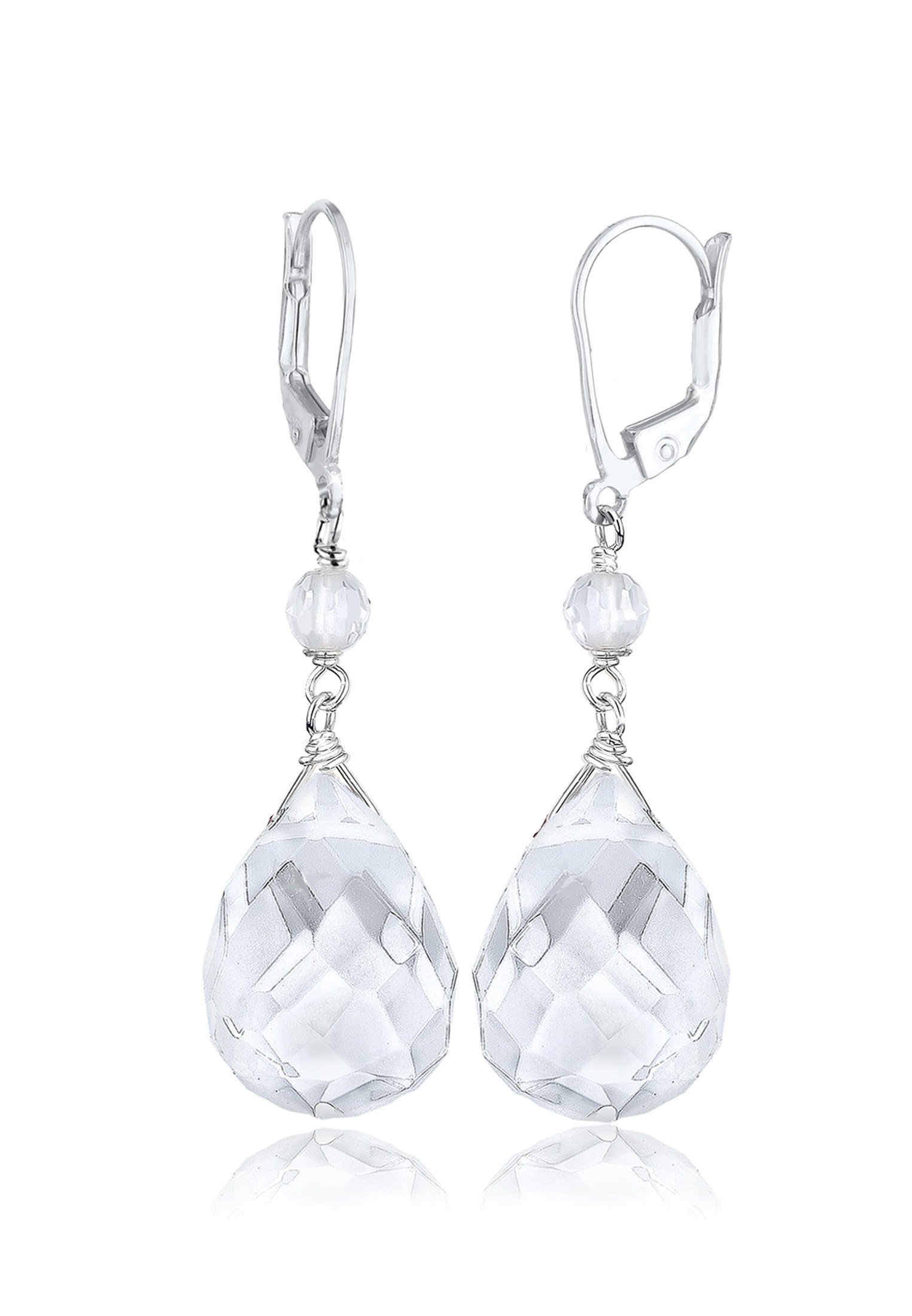 Elli Paar Ohrhänger »Ohrringe Tropfen Bergkristall Elegant Festlich 925 Silber«