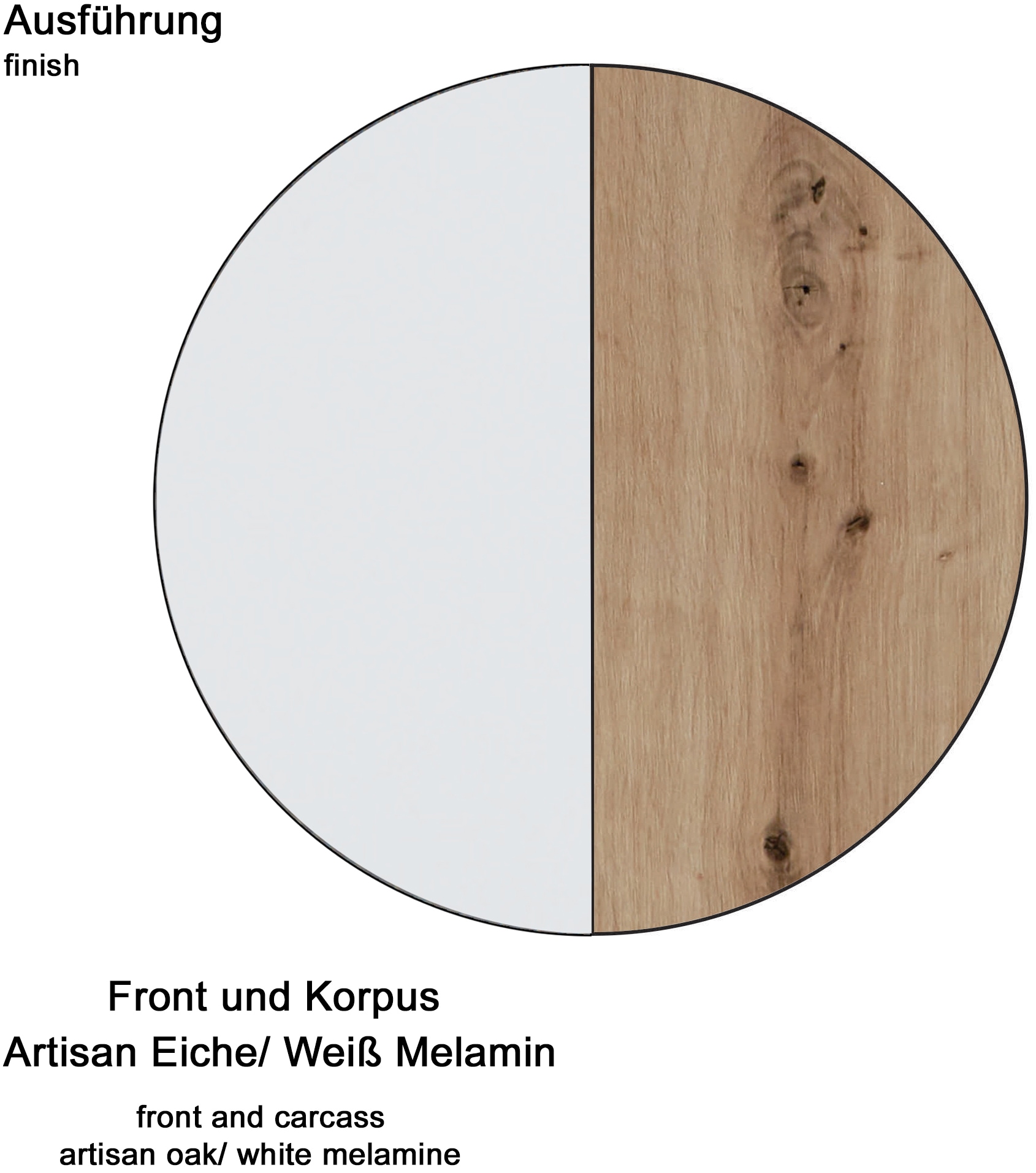 INOSIGN Couchtisch »Ulm«, Wohnzimmertisch in Weiß/Eiche mit abgeschrägtem Oberboden - 70/70 cm