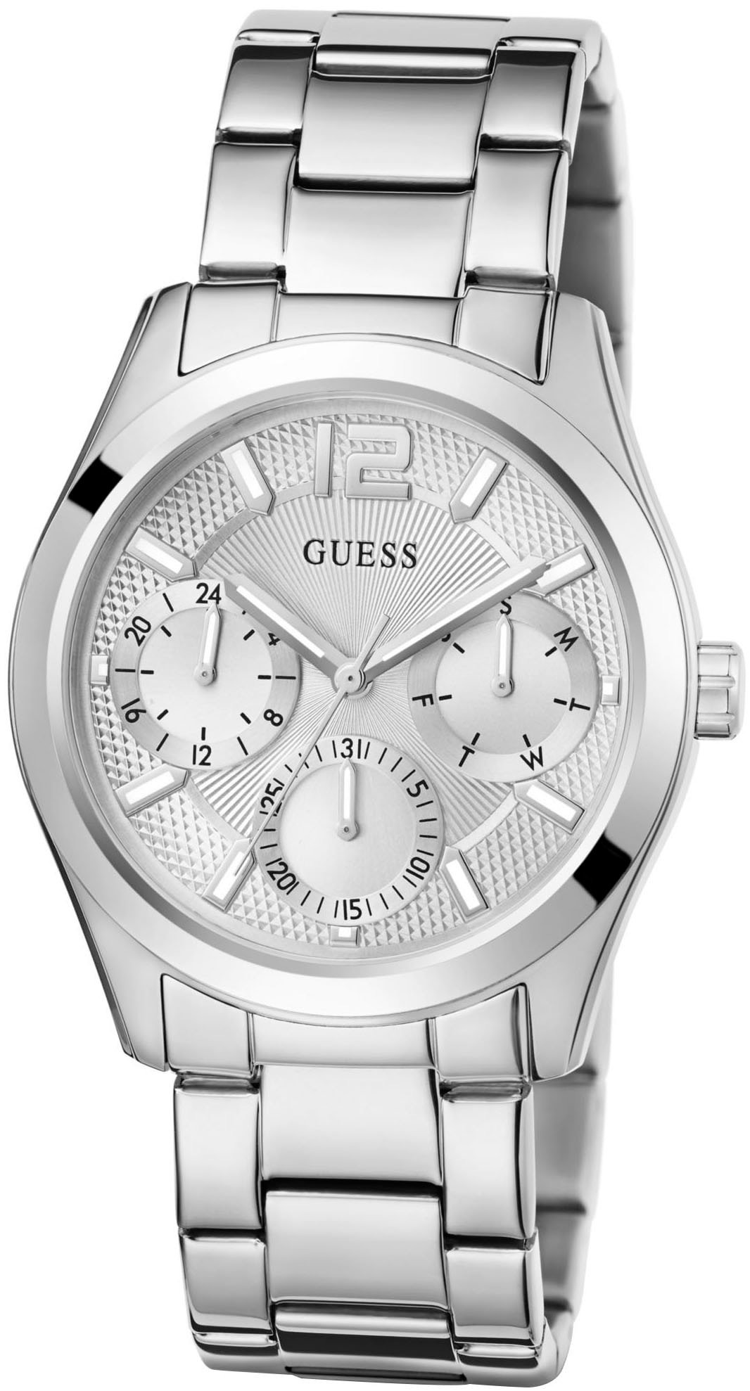 Guess Multifunktionsuhr »ZOE« Quarzuhr, Armbanduhr, Damenuhr, Datum, 12/24-Std.-Anzeige