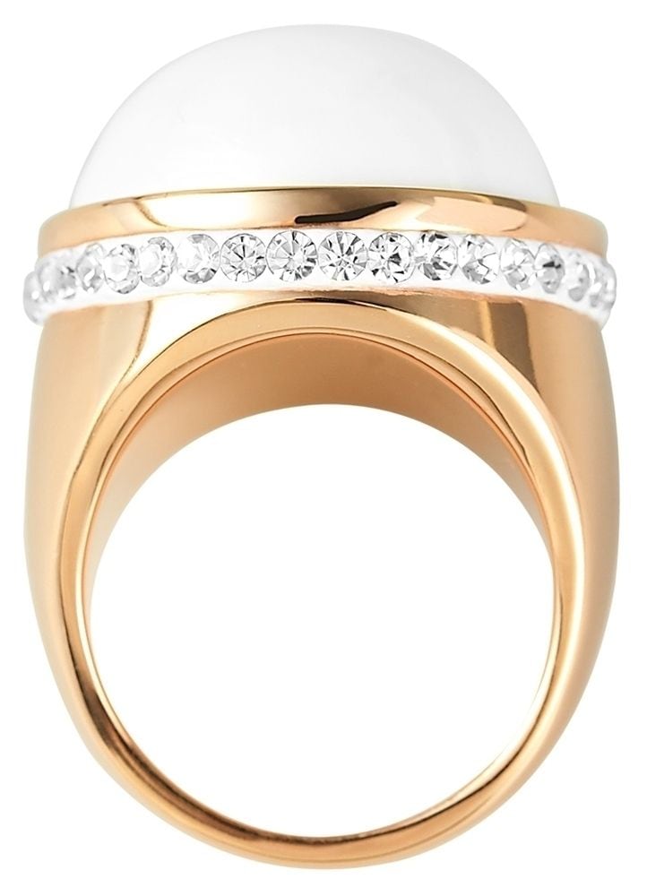 Adelia´s Fingerring »Damen Ring aus Edelstahl mit Strass Steinchen«