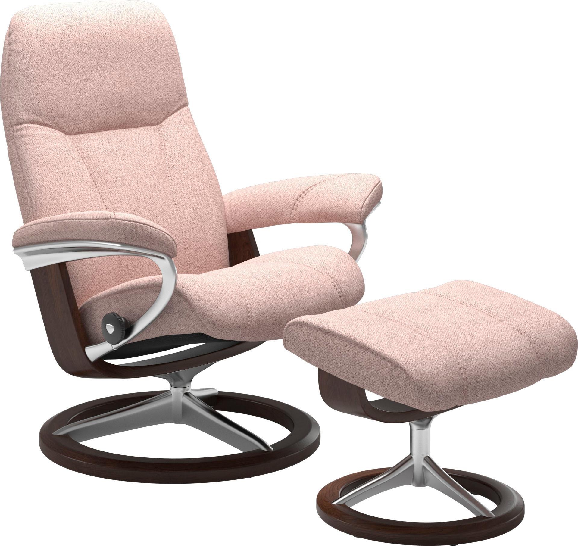 Stressless® Relaxsessel »Consul«, (Set, Relaxsessel mit Hocker), mit Hocker, mit Signature Base, Größe L, Gestell Braun