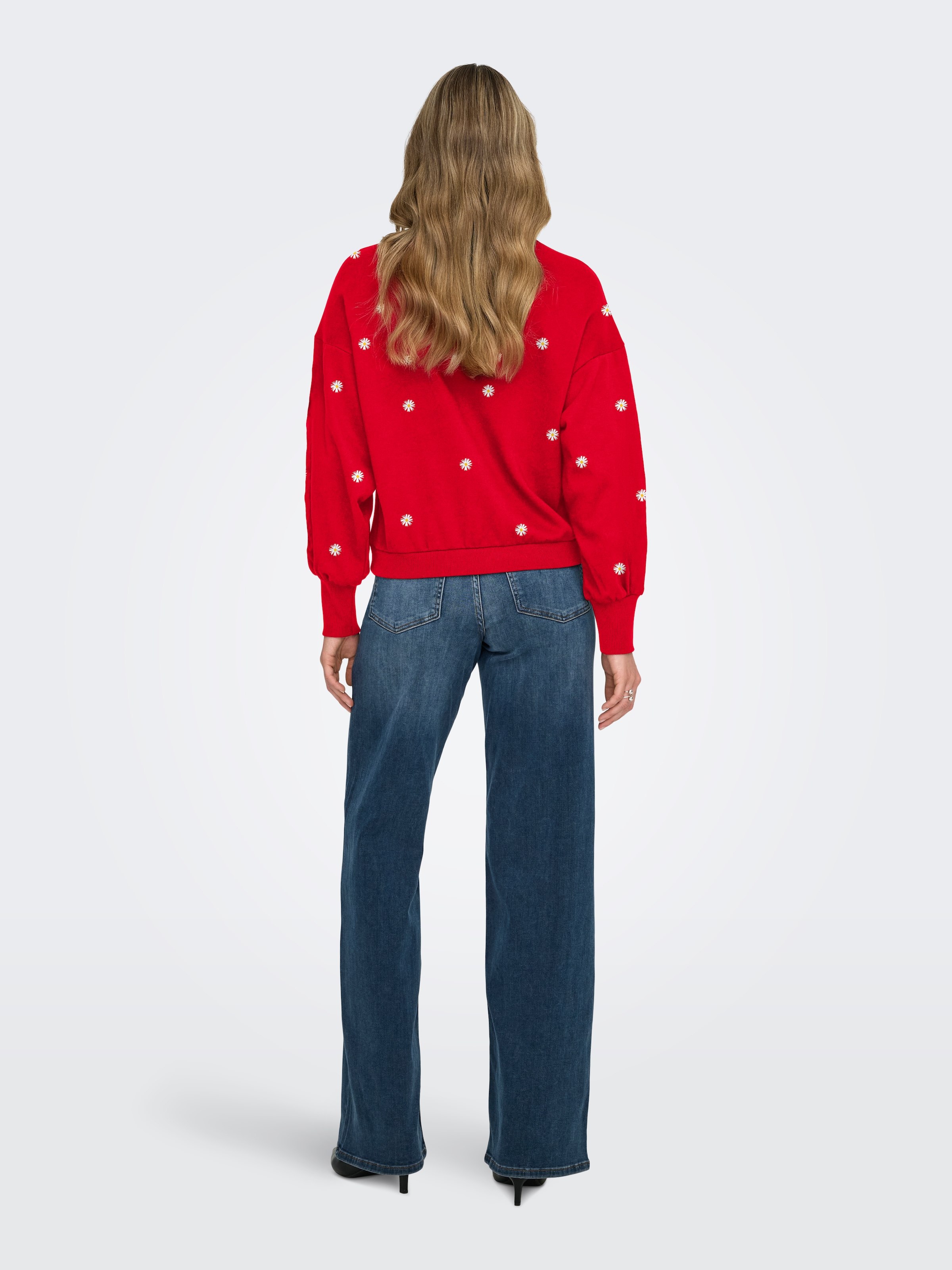 ONLY Sweatshirt »ONLBROOKE L/S O-NECK FLOWER SWT«, Baumwollmischung, regular fit
