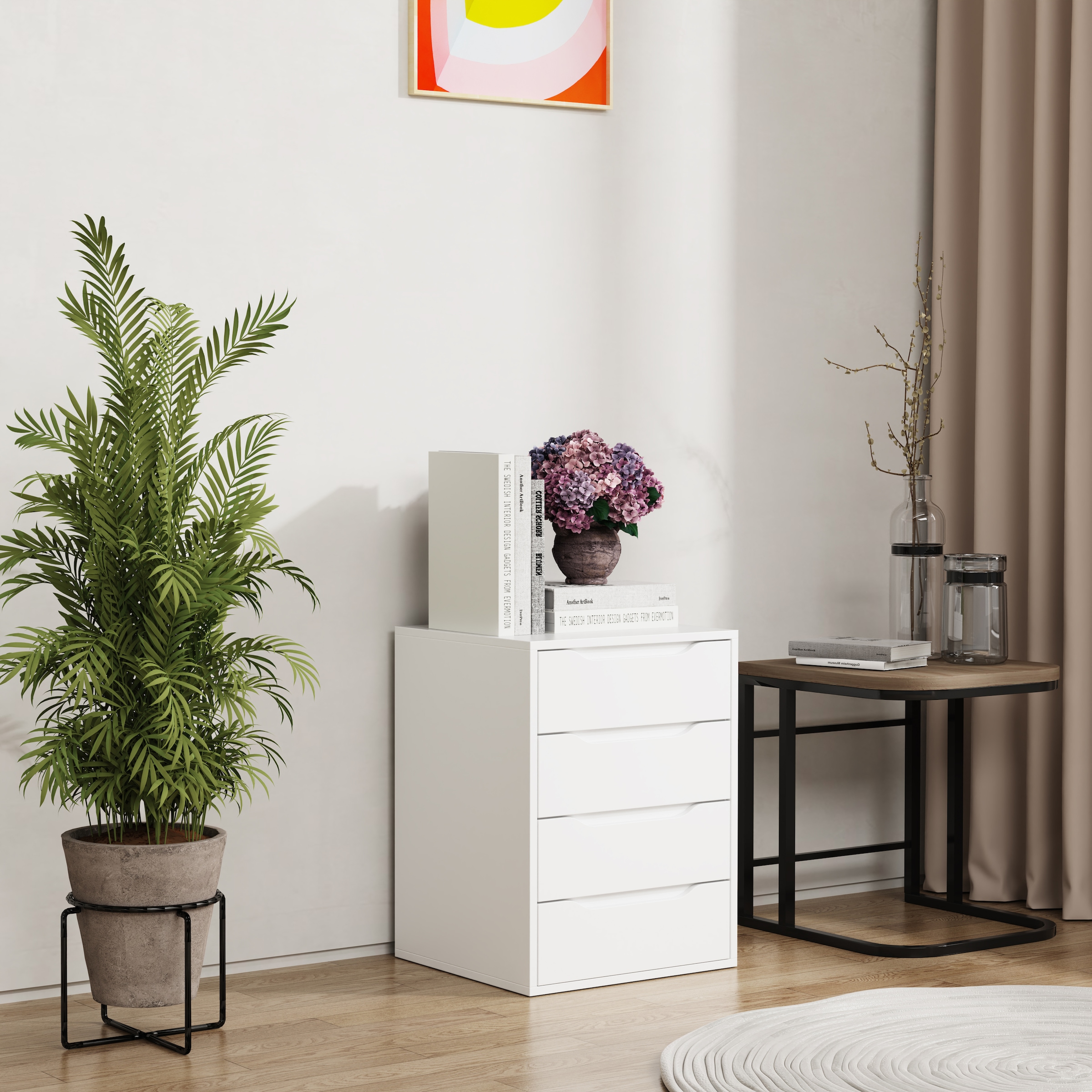 VCM Nachttisch »Holz Nachtschrank Nachttisch Schublade Malira L«