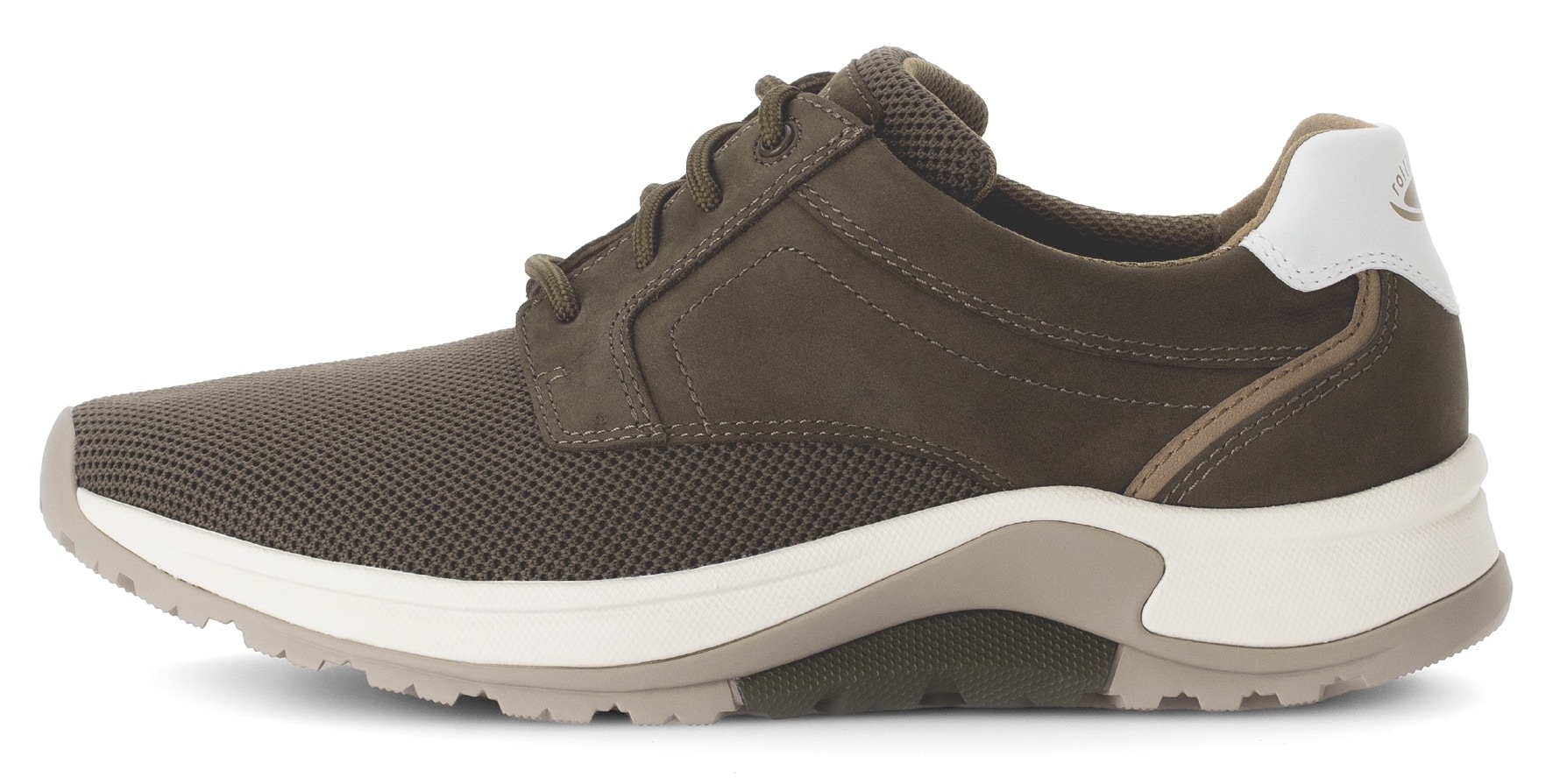 Gabor Rollingsoft Keilsneaker, Freizeitschuh, Halbschuh, Schnürschuh mit Ziernähten, G-Weite